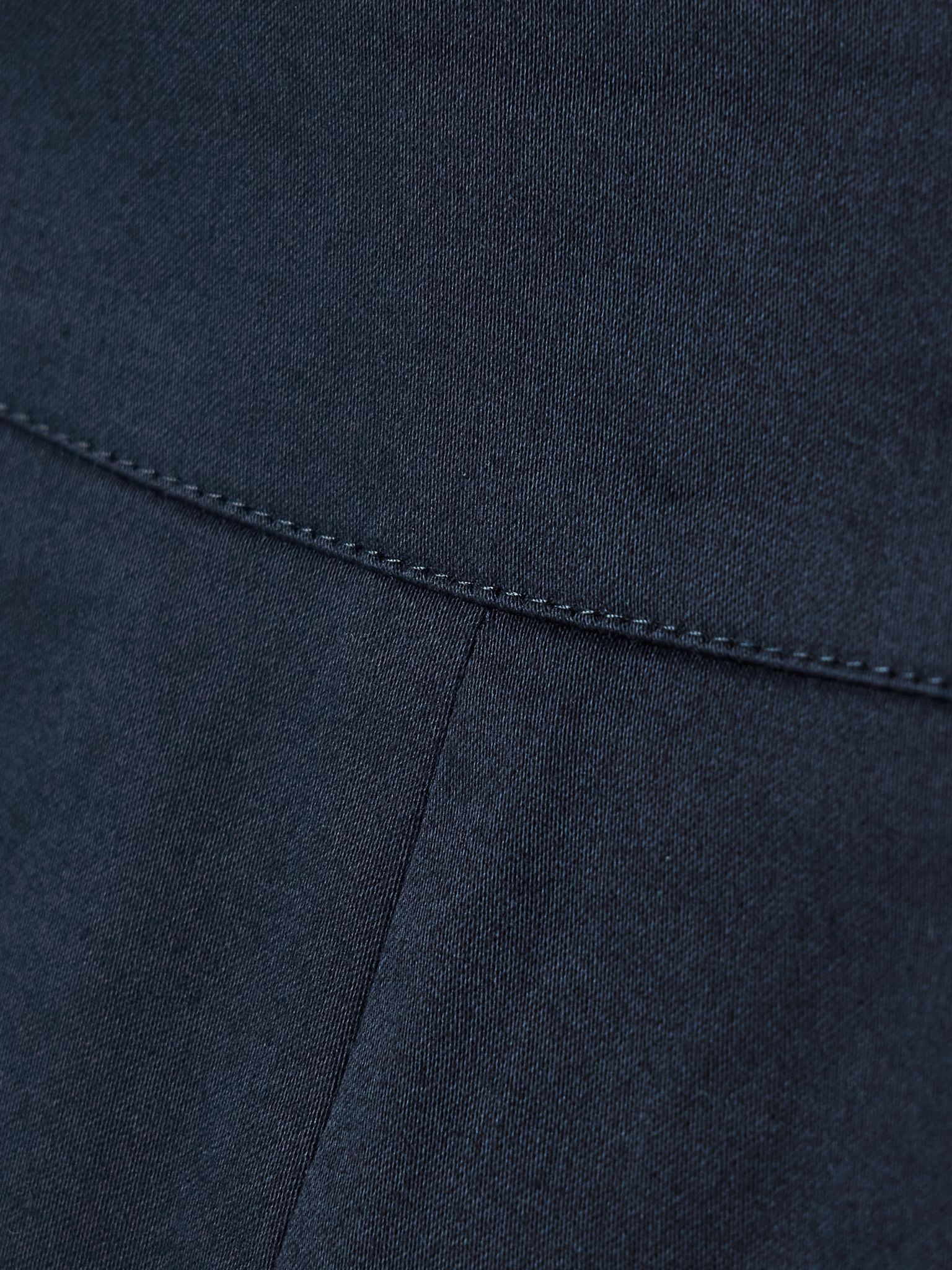 Cotton-blend sateen wide-leg pants Navy - 4