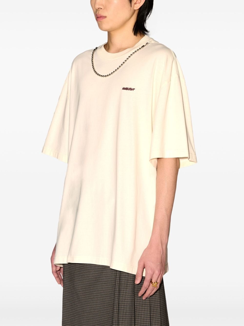 ball chain-detail T-shirt - 5