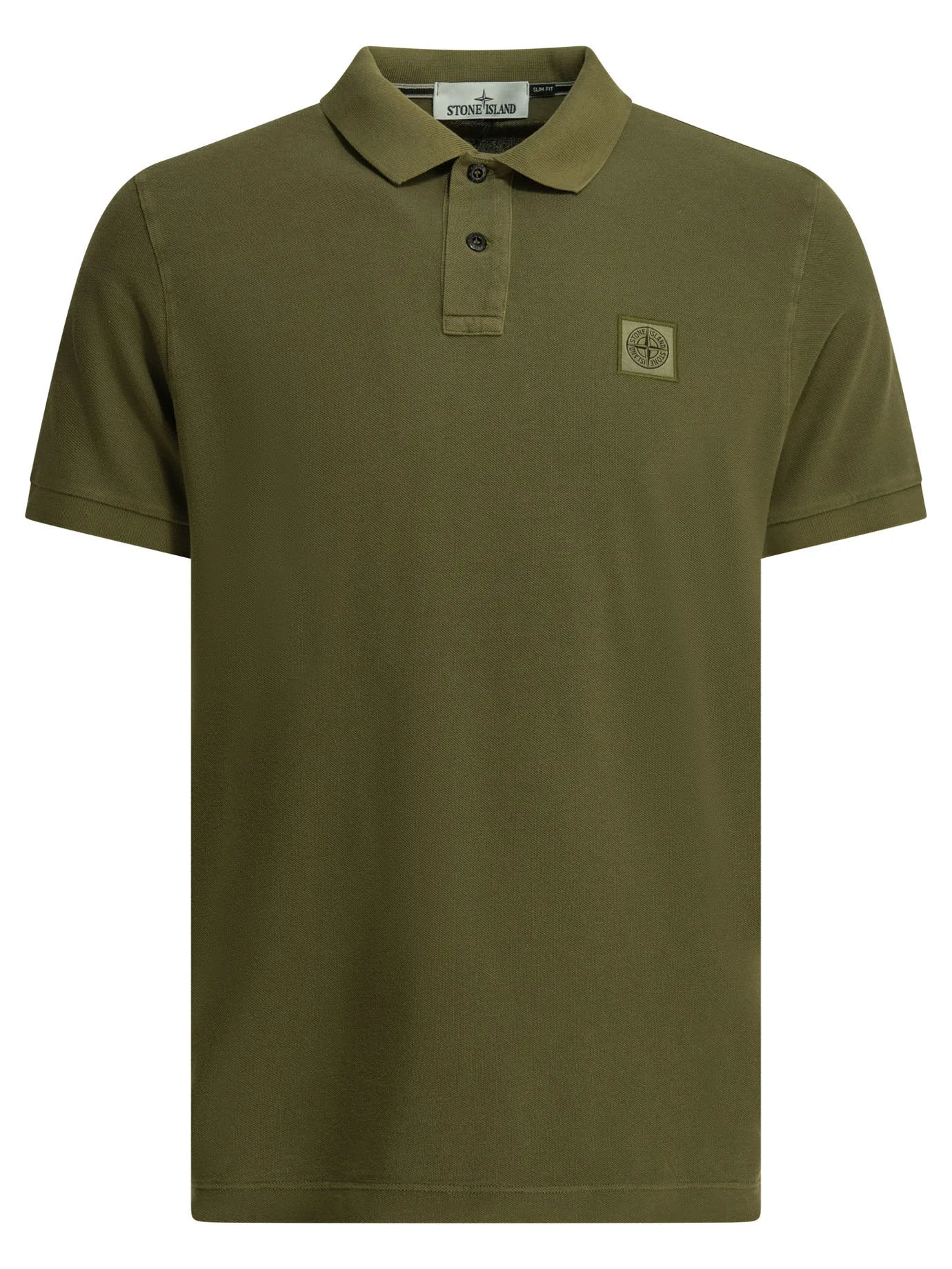 Stone Island Polo Shirt With Buttons And Logo - 1