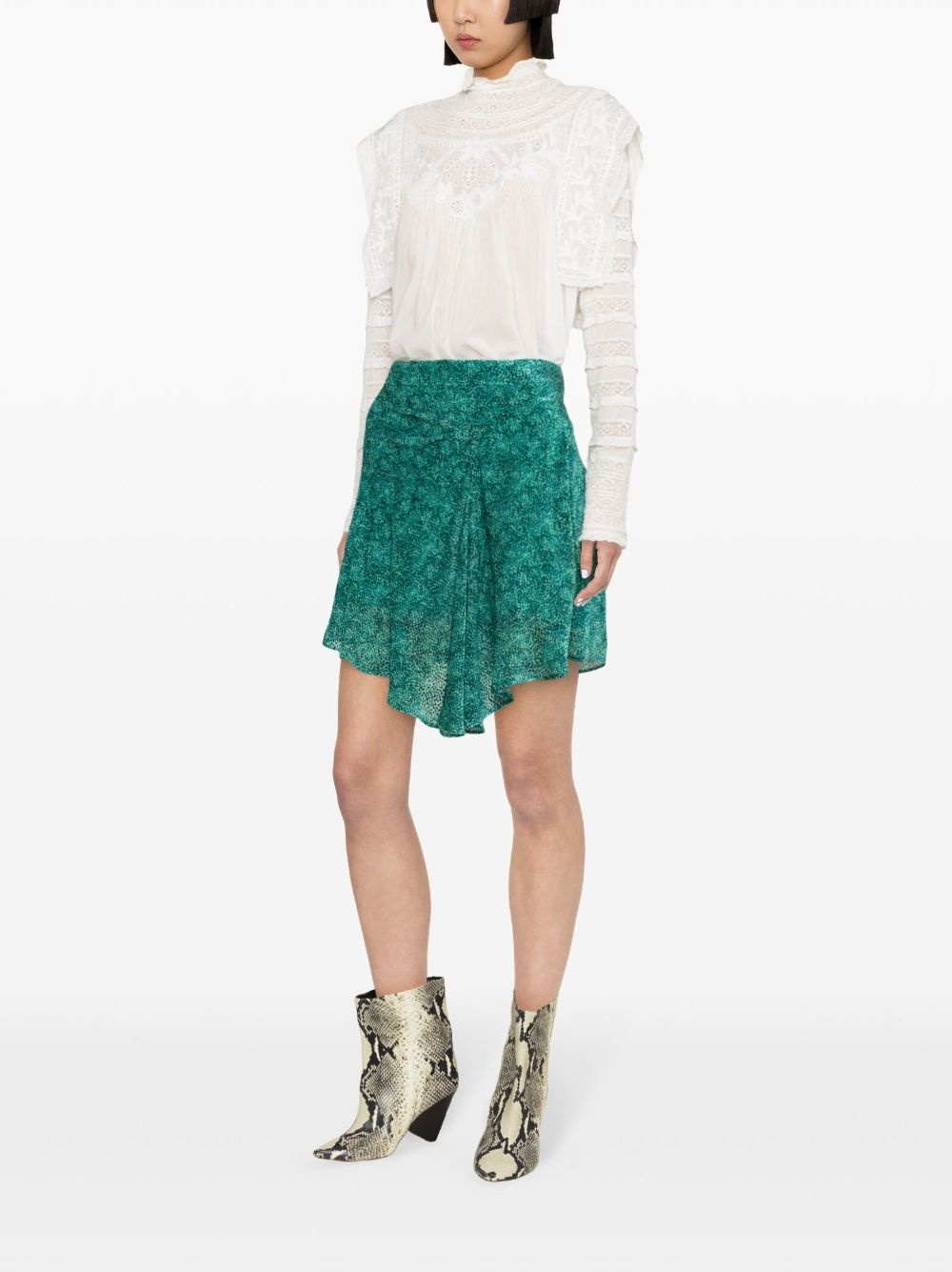 Selena velvet asymmetric skirt - 3