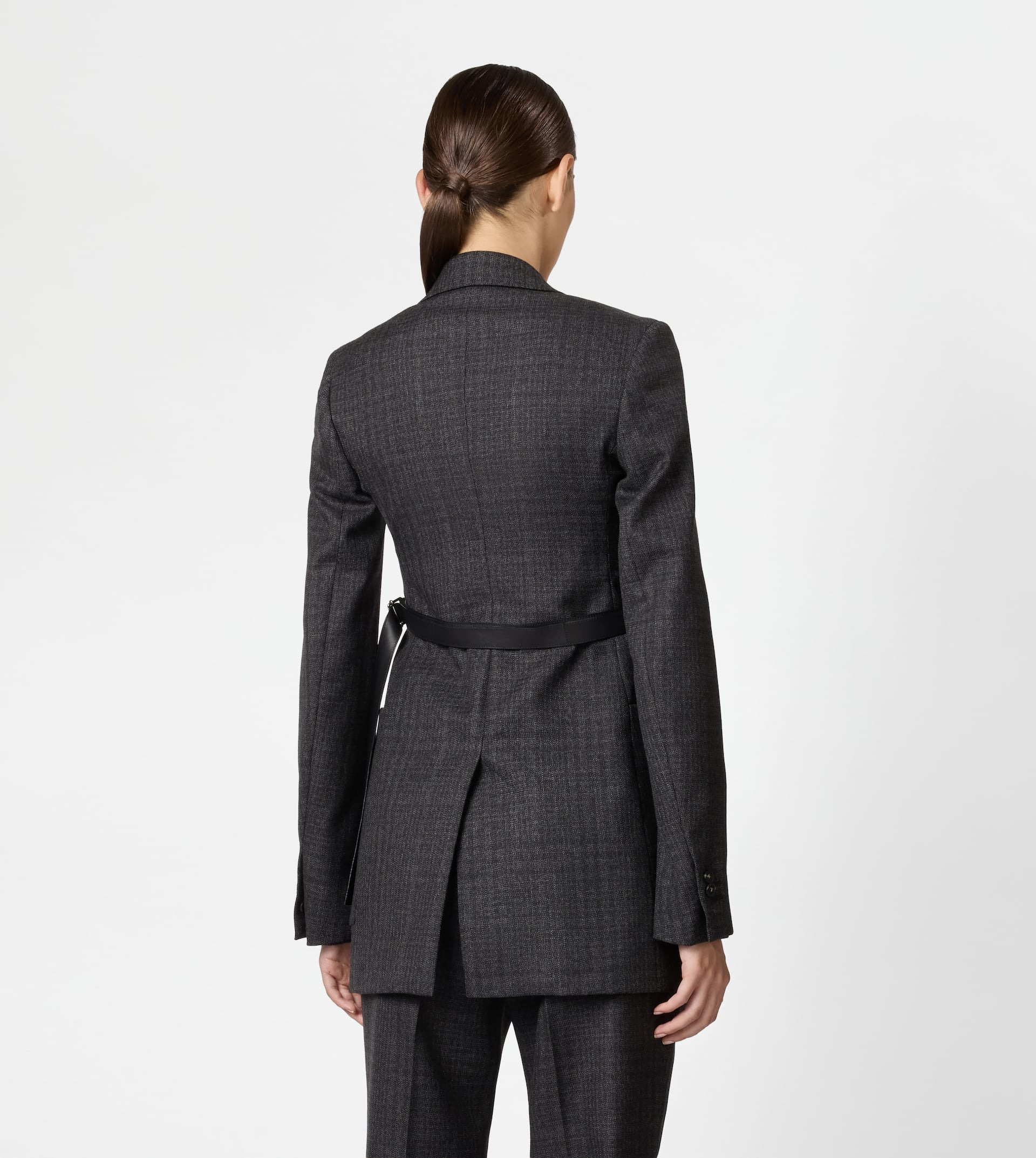 BLAZER IN CHECKS WOOL - GREY, BLACK, WHITE - 4