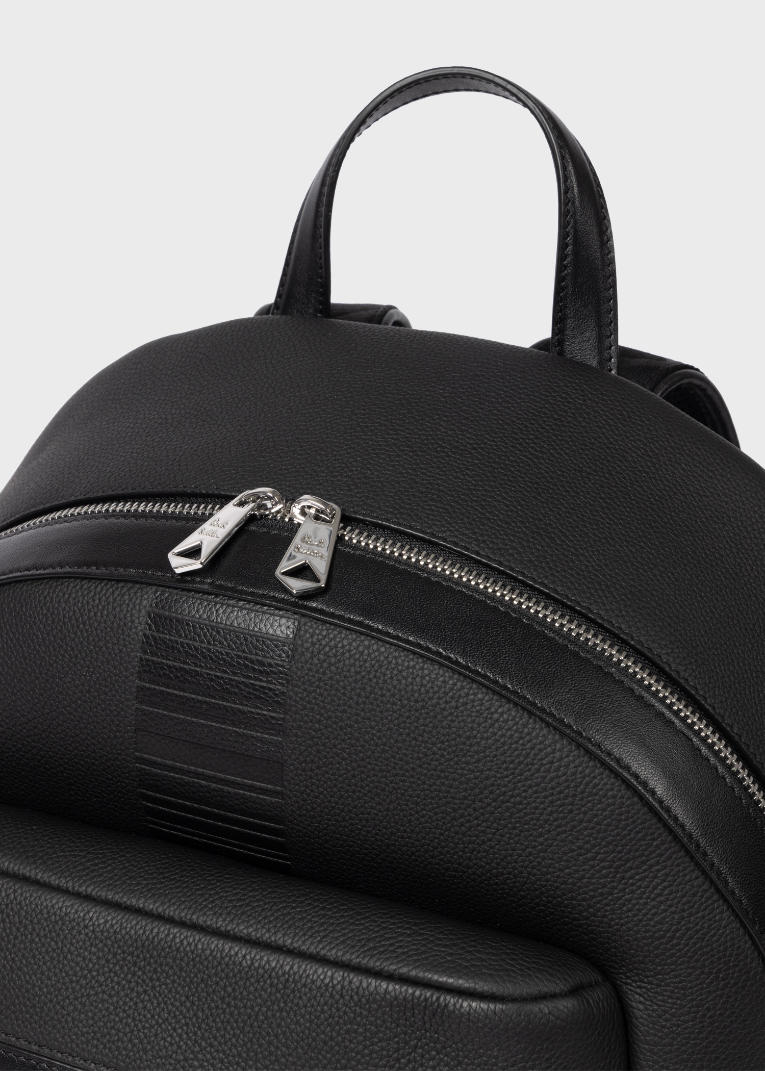 Black Leather Central 'Shadow Stripe' Backpack - 4