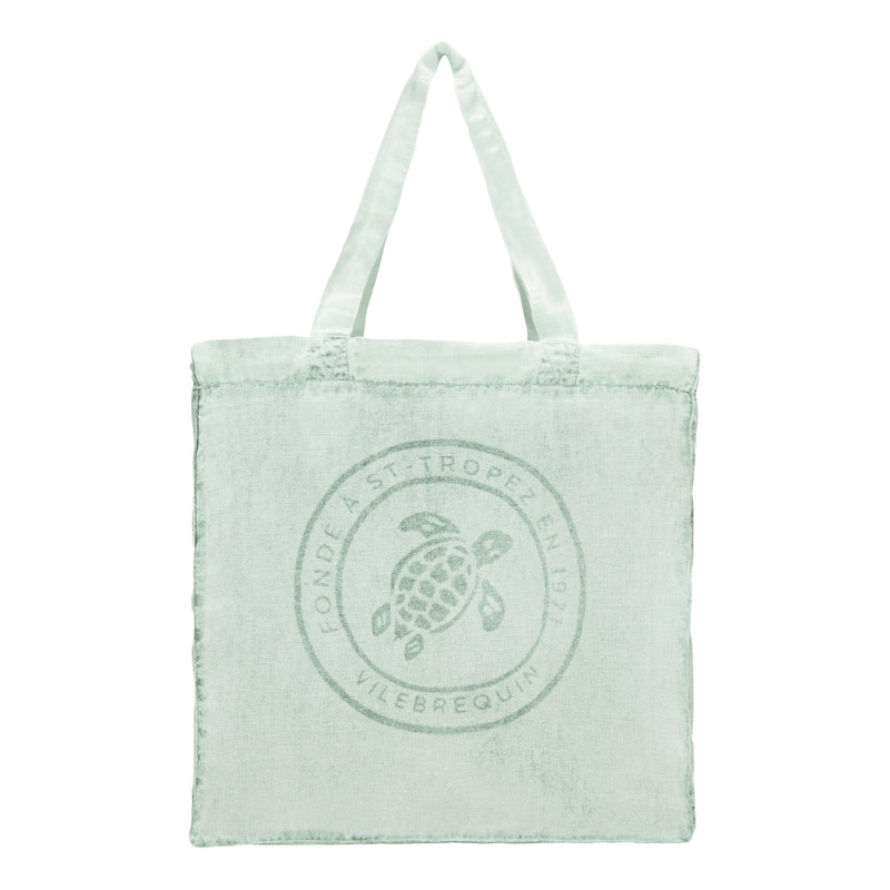 Linen Turtle Unisex Tote Bag Mineral Dye 1