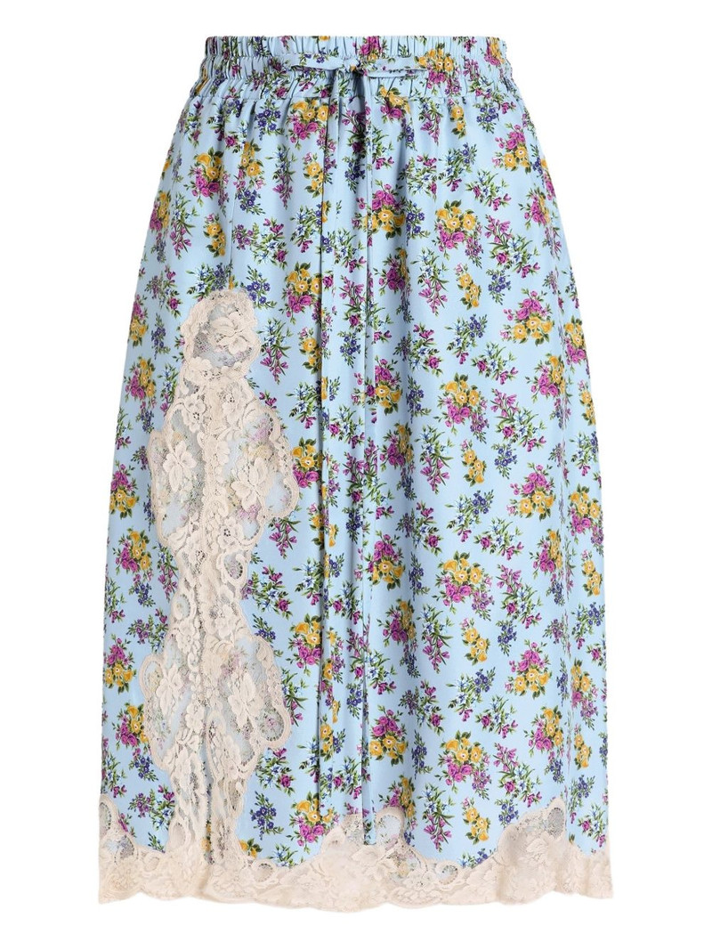 floral-print lace midi skirt 1