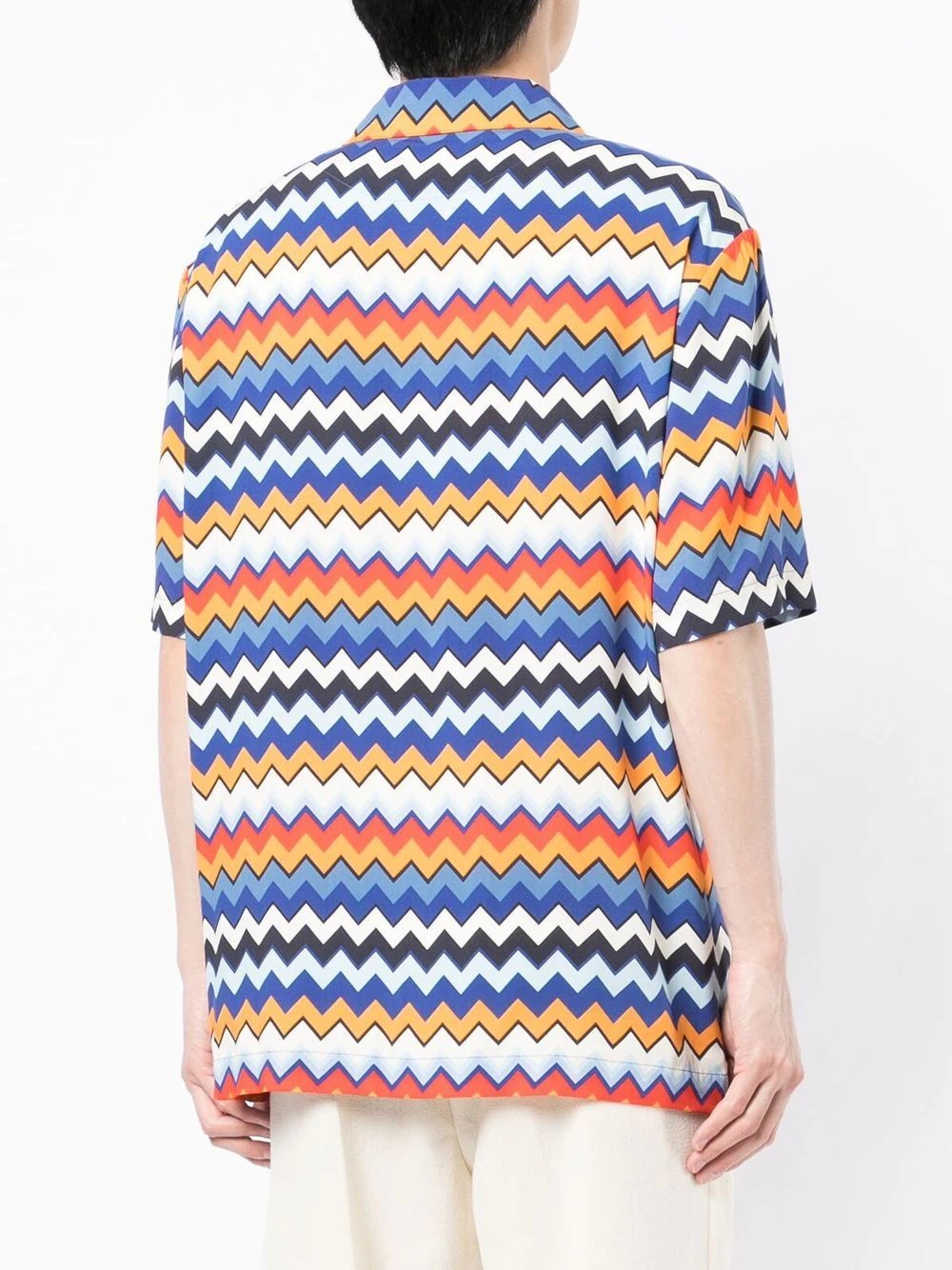 chevron-print short-sleeved shirt - 4