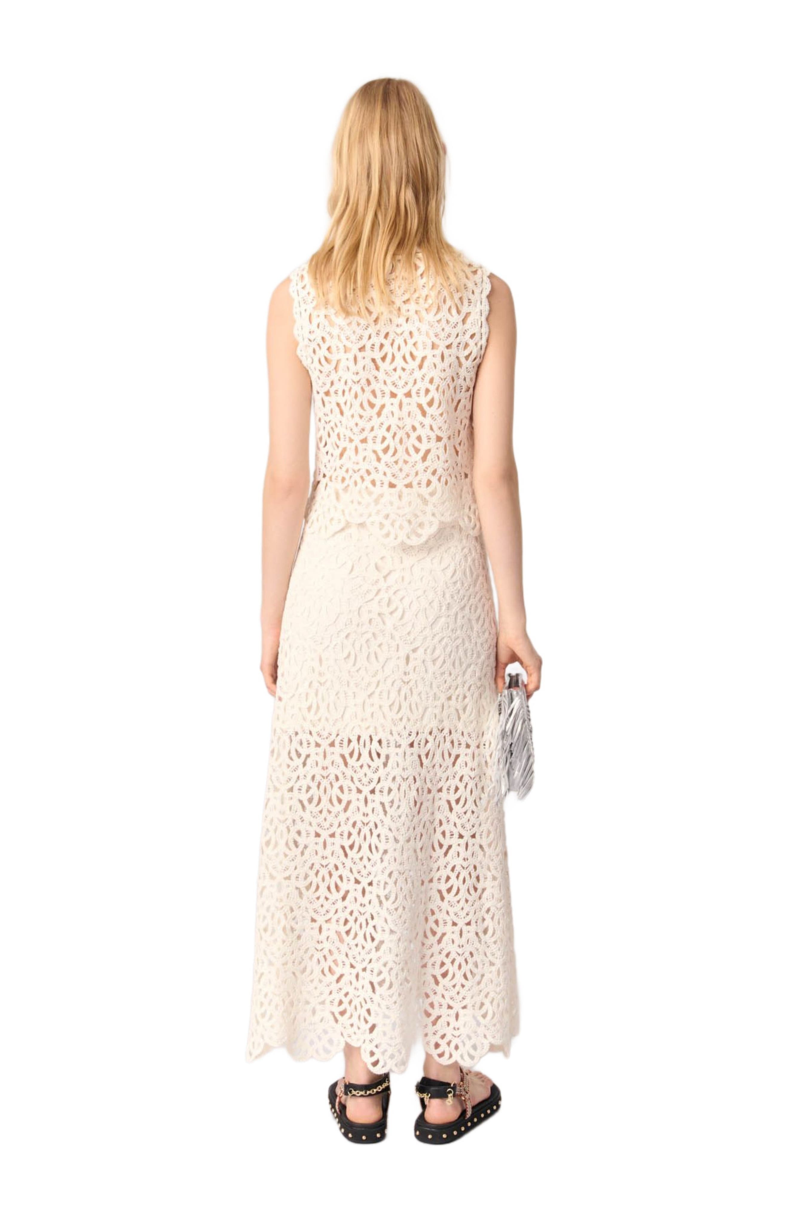 maje Long crochet skirt in Ecru at Nordstrom - 3