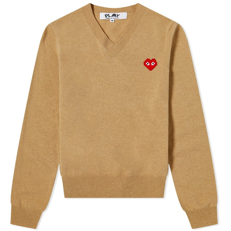 Comme des Garçons Play Invader Heart V-Neck Pullover - 1