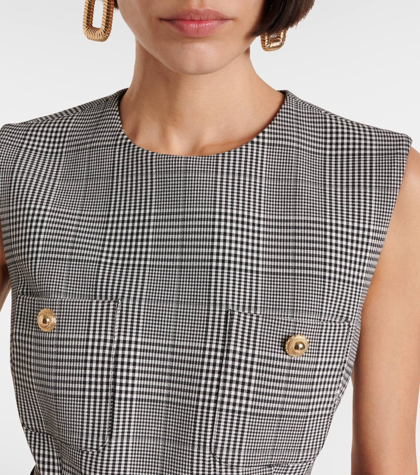 Belted Prince of Wales check minidress - 4