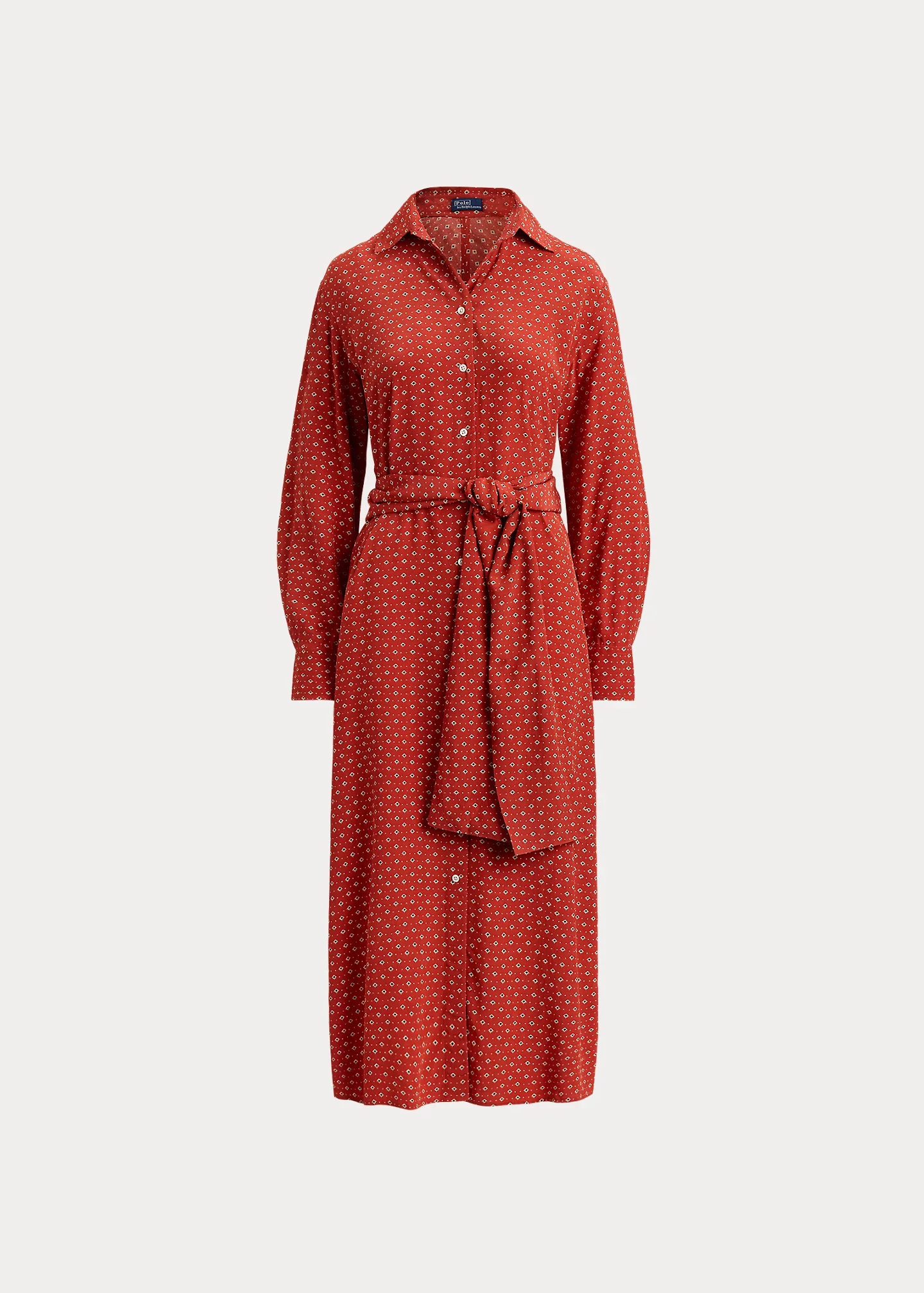 Printed Crepe Tie-Waist Shirtdress - 1