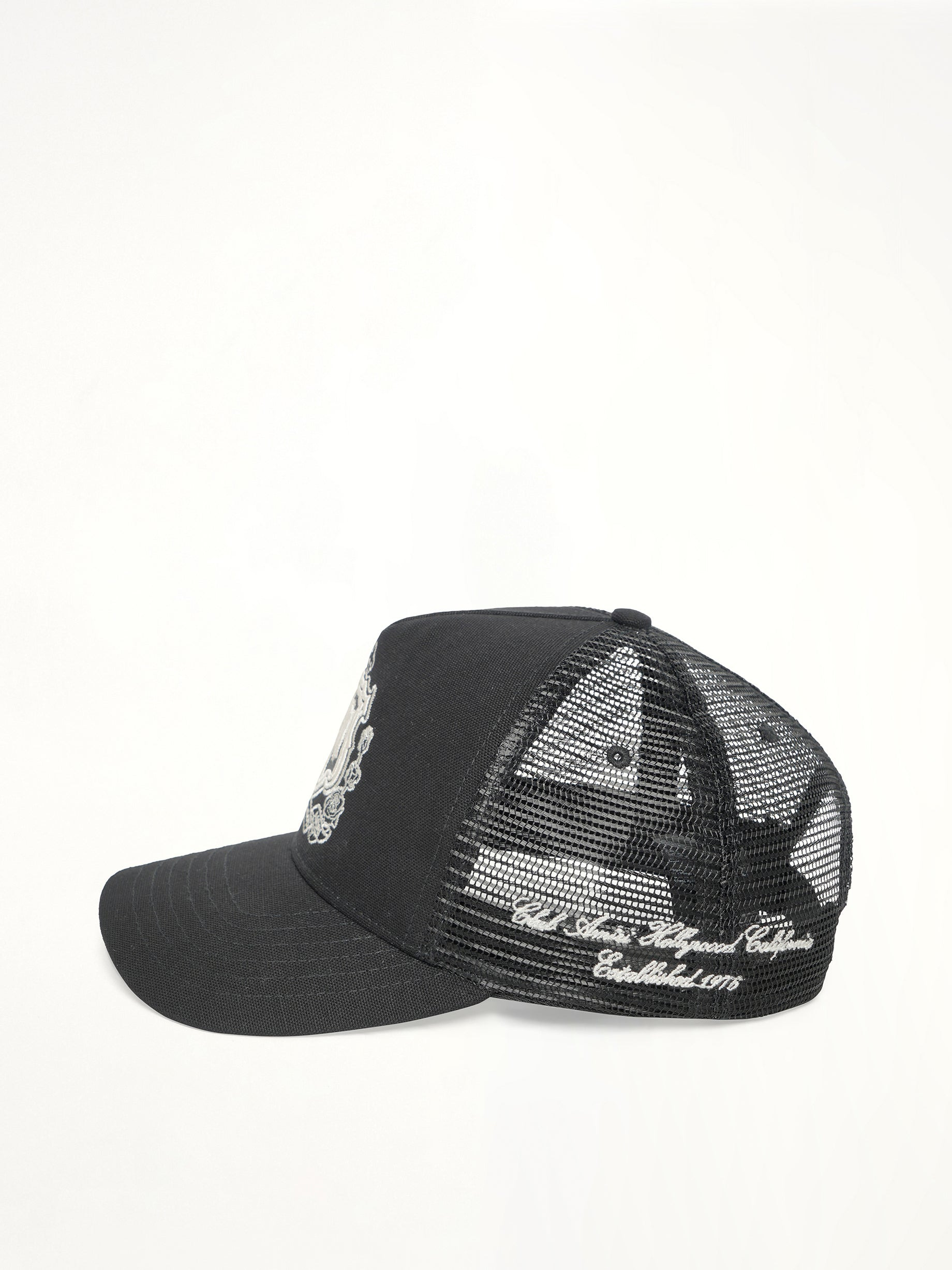 MA Crest Trucker Hat in Black - 2
