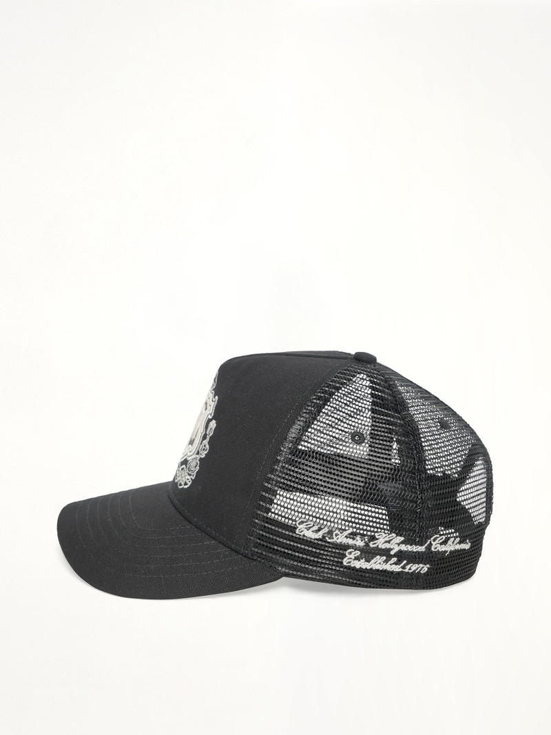 AMIRI MA Crest Trucker Hat in Black outlook