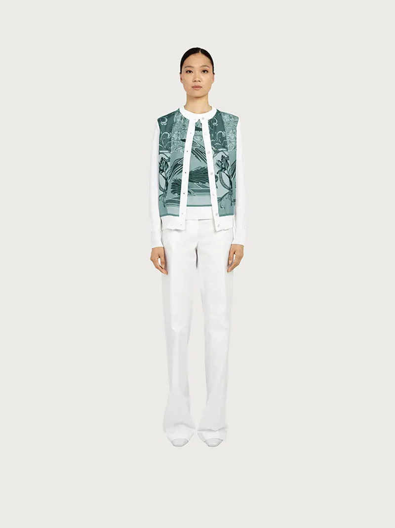 CARDIGAN WITH SILK PANEL INSERTS 3
