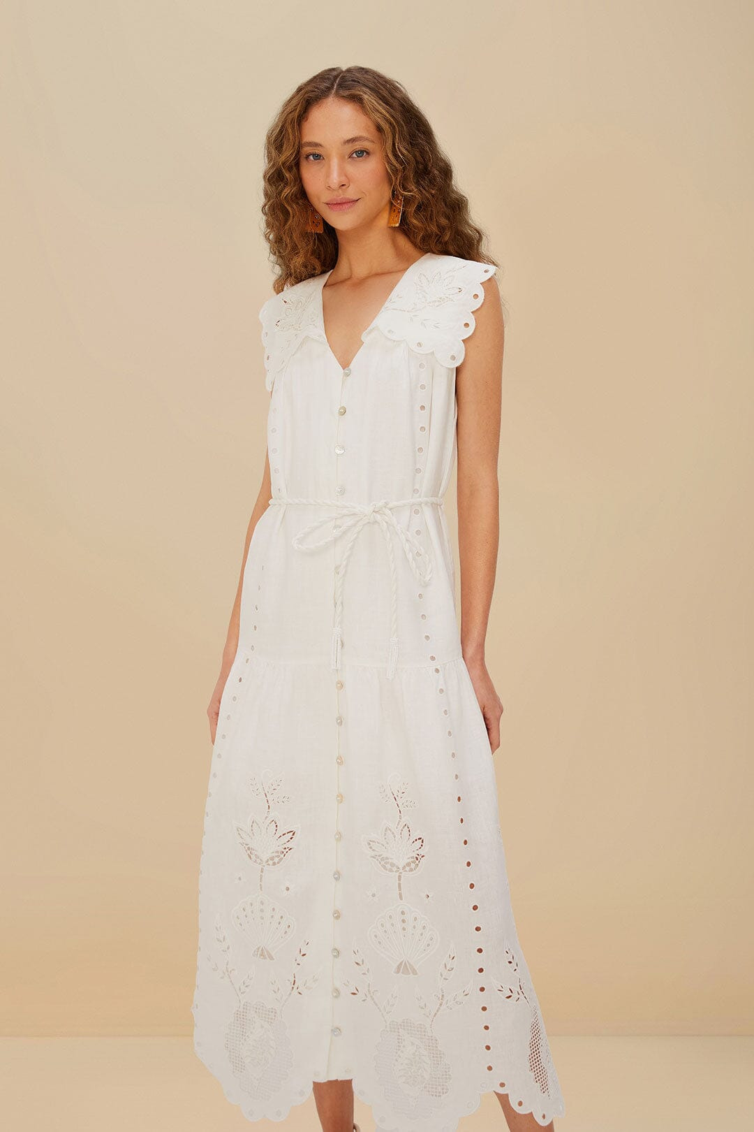 Off-White Sleeveless Euroflax™ Premium Linen Maxi Dress - 2