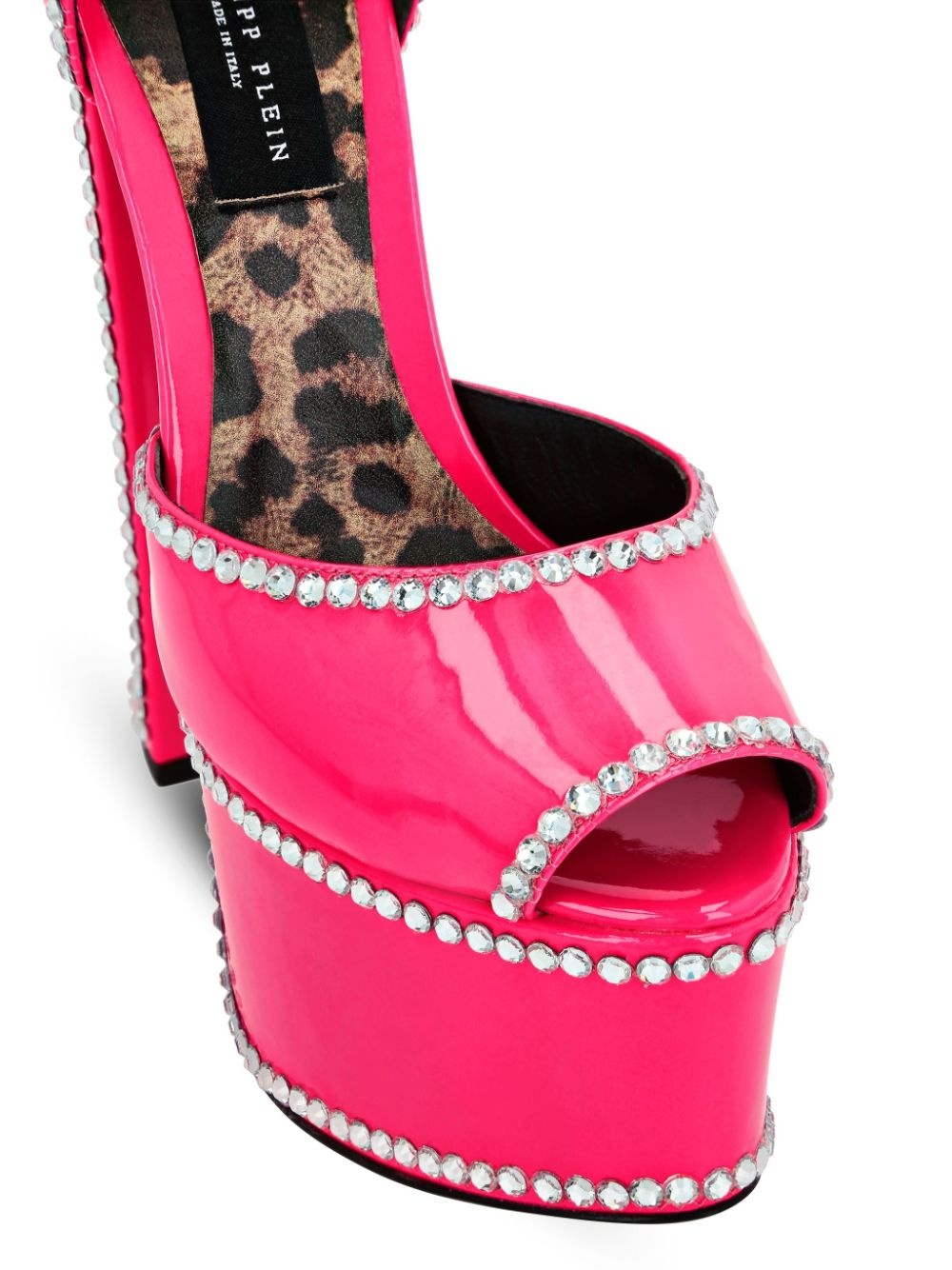crystal-embellished leather sandals - 3