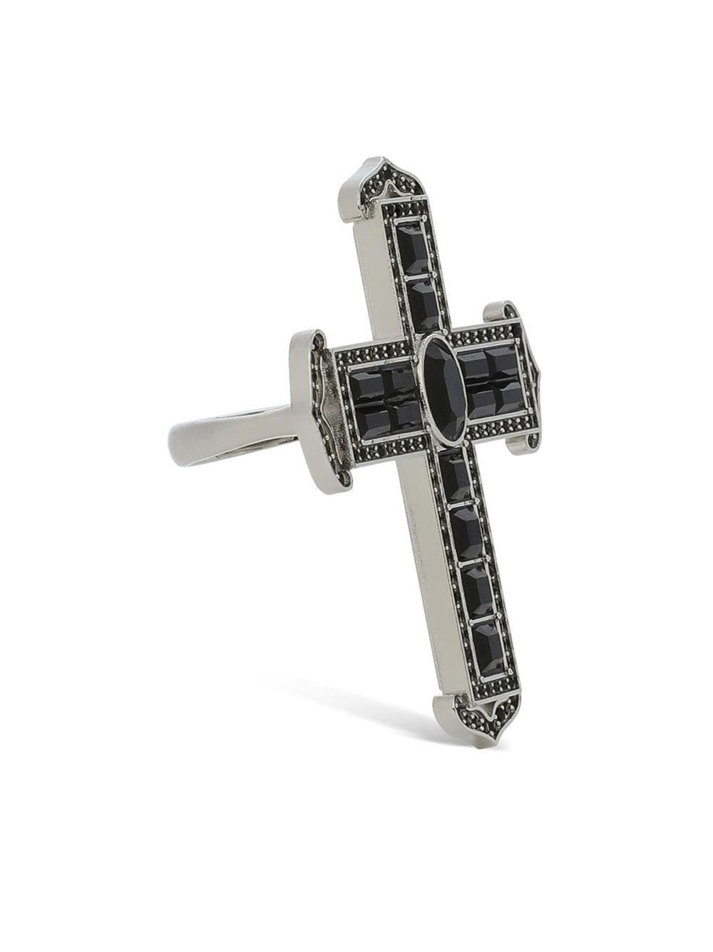 KIM DOLCE&GABBANA crystal cross ring - 4