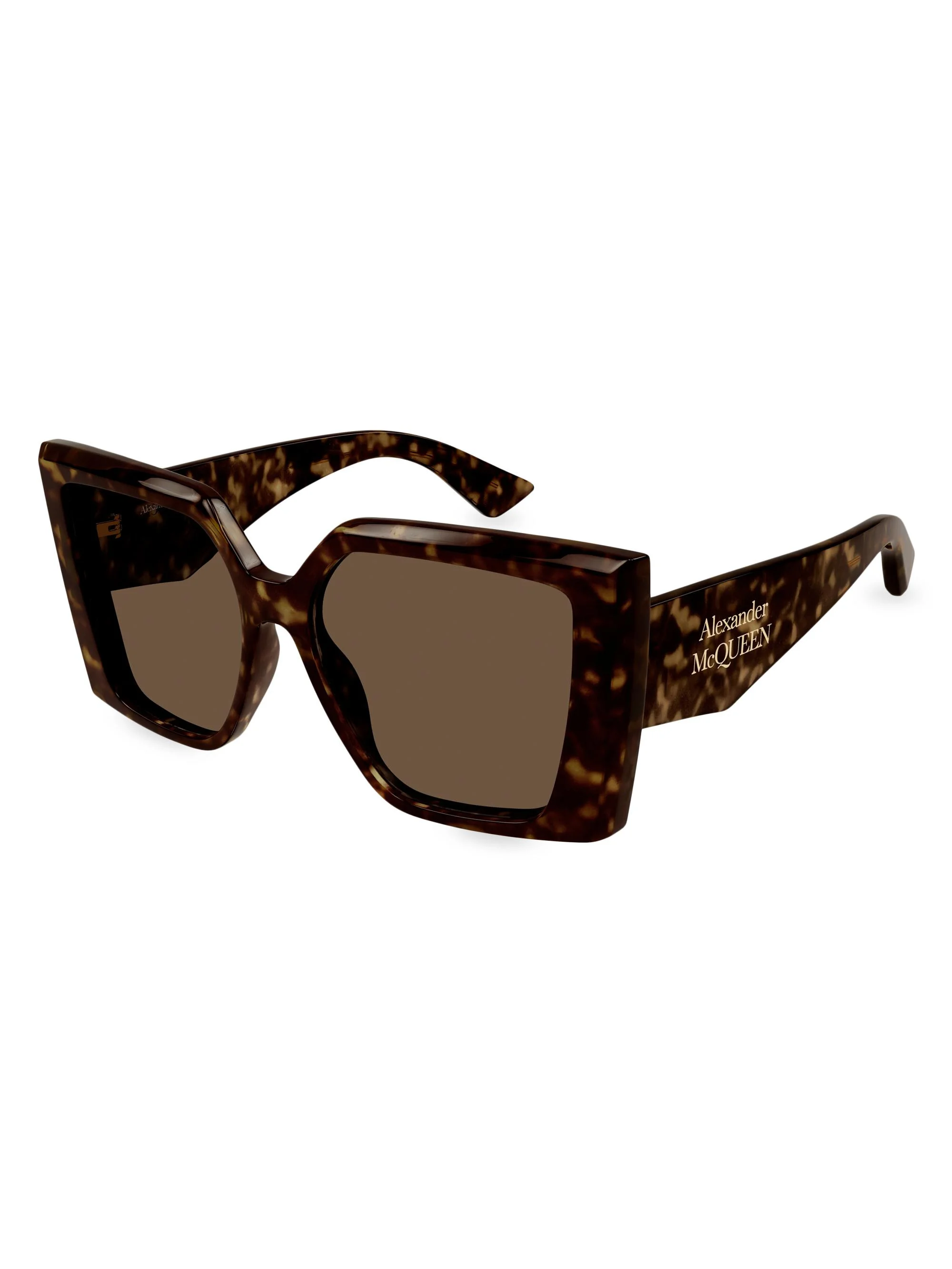 Women's Stacked Logo 56MM Square Sunglasses - Brown Havana - 1