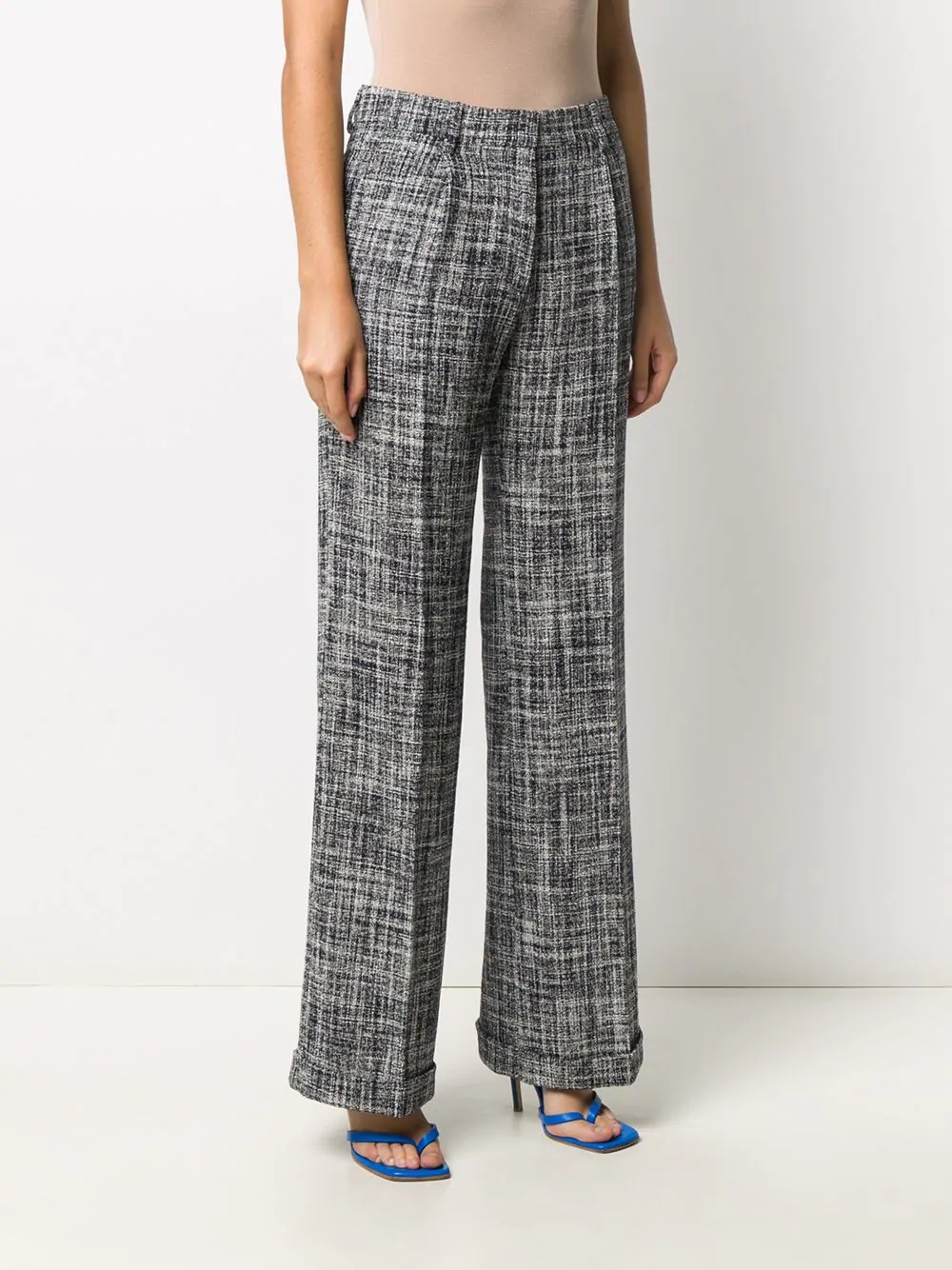 tweed wide-leg trousers - 3