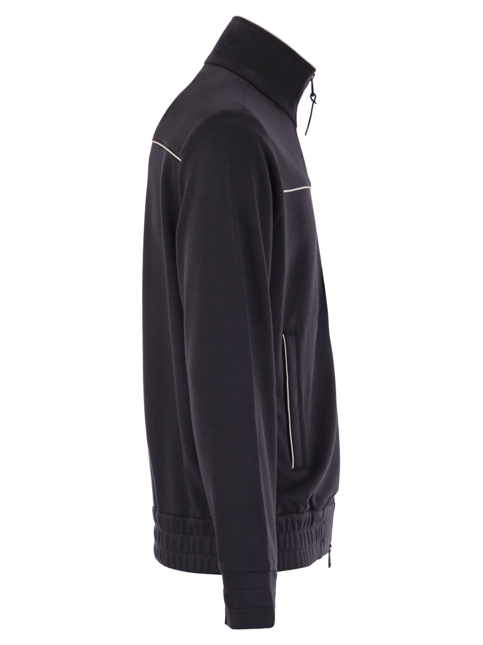 Moncler Men Cotton And Modal Sweatshirt With Zip - 3