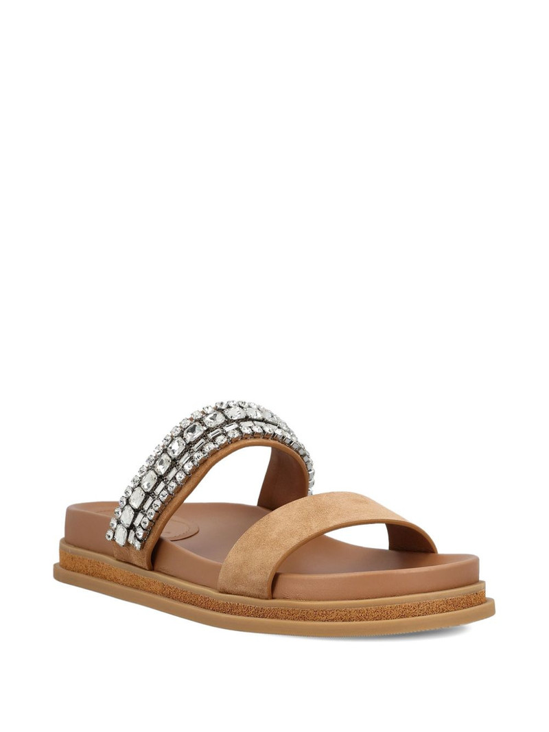 JIMMY CHOO crystal-embellished flat sandals outlook