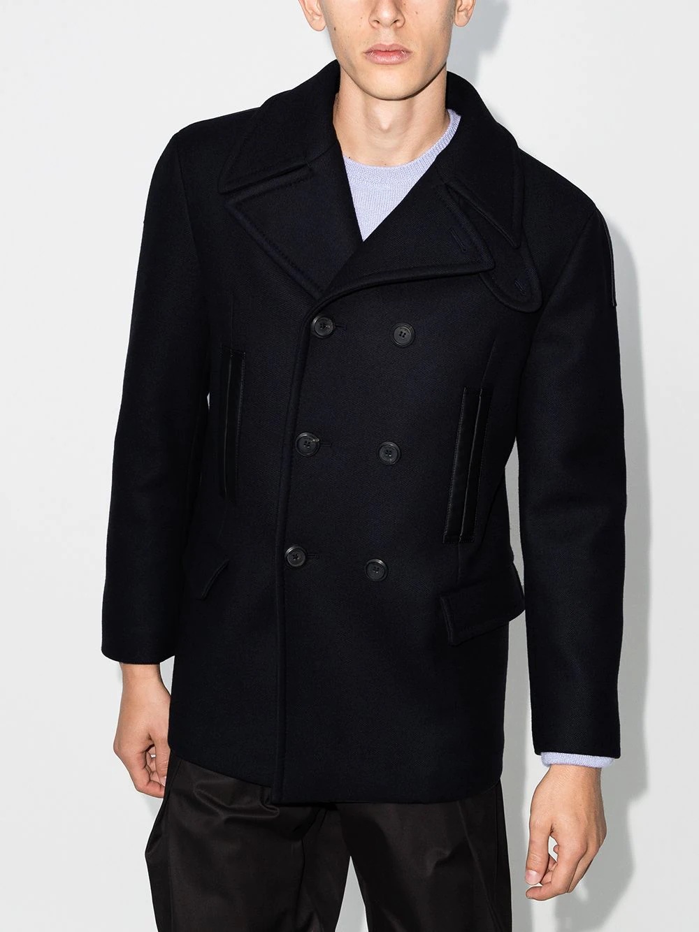 short double-breasted peacoat - 2