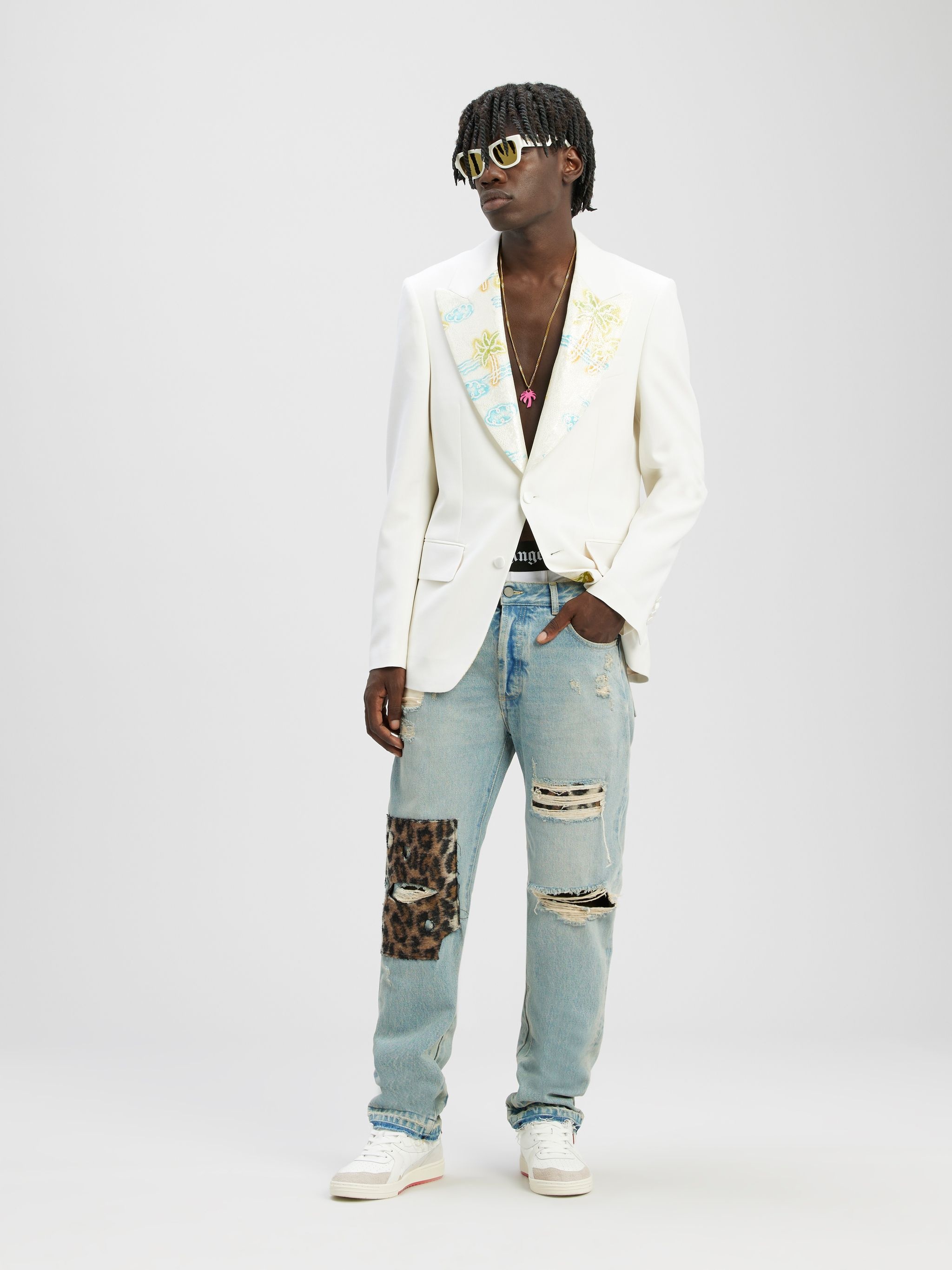 ANIMALIER PATCH REGULAR DENIM PANTS - 2