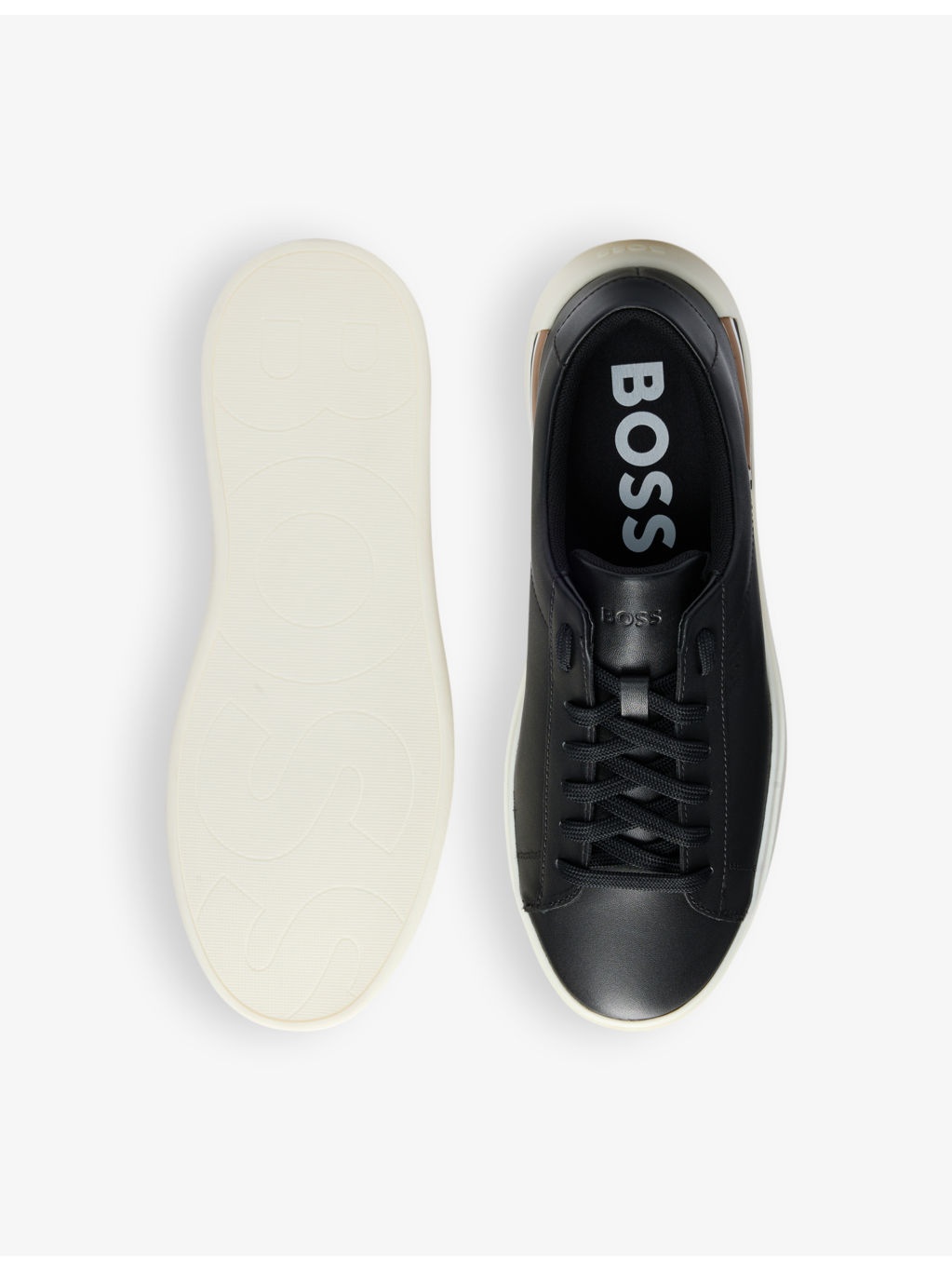 Signature-stripe logo cupsole leather trainers - 2