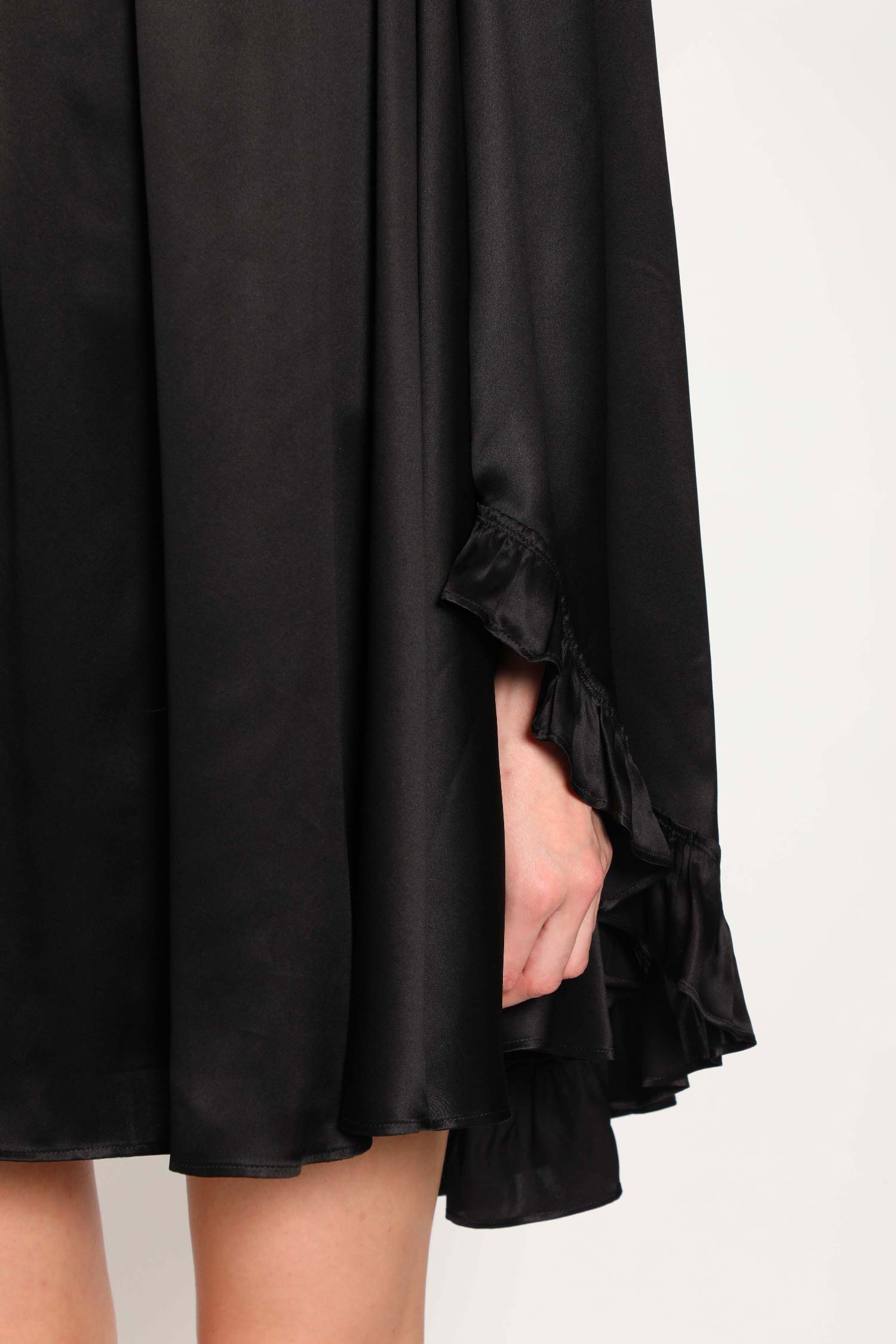 Pleated Mini Dress In Silk Satin - 6