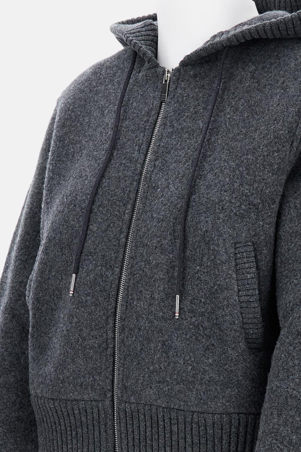ZIP UP HOODIE IN WOOL - 3