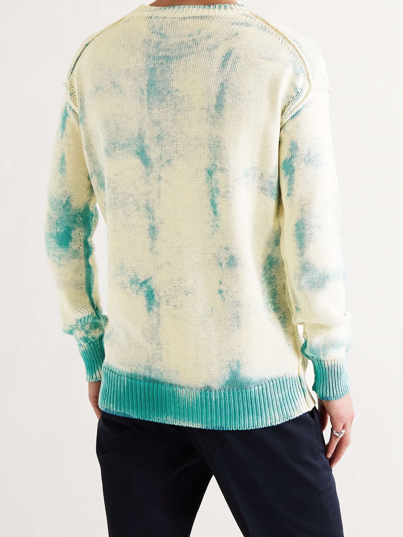 Logo-Appliquéd Tie-Dyed Cotton Sweater - 4