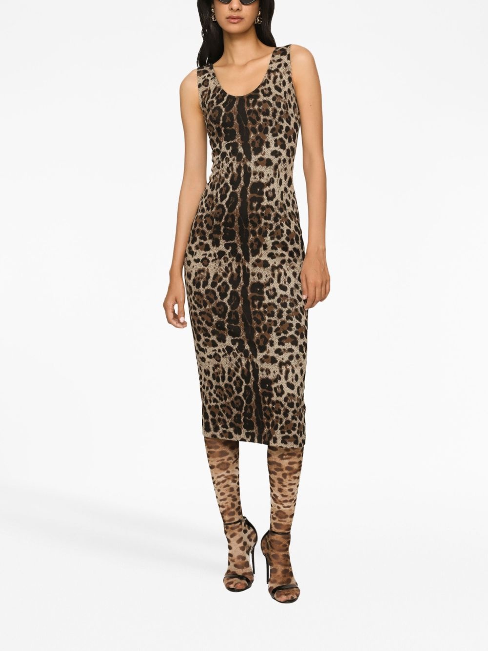 leopard-print sleeveless dress - 2