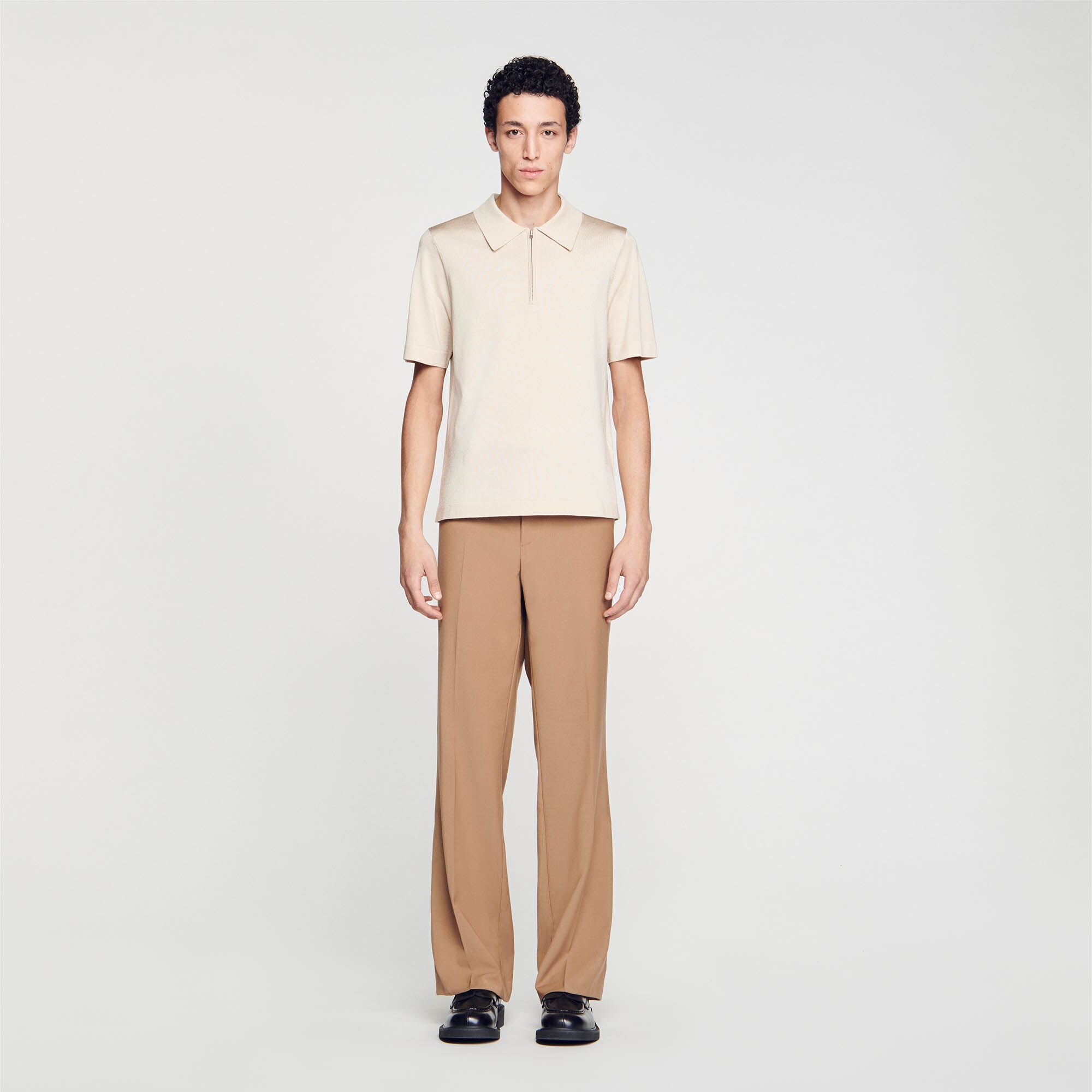 KNITTED POLO SHIRT WITH ZIP COLLAR - 3