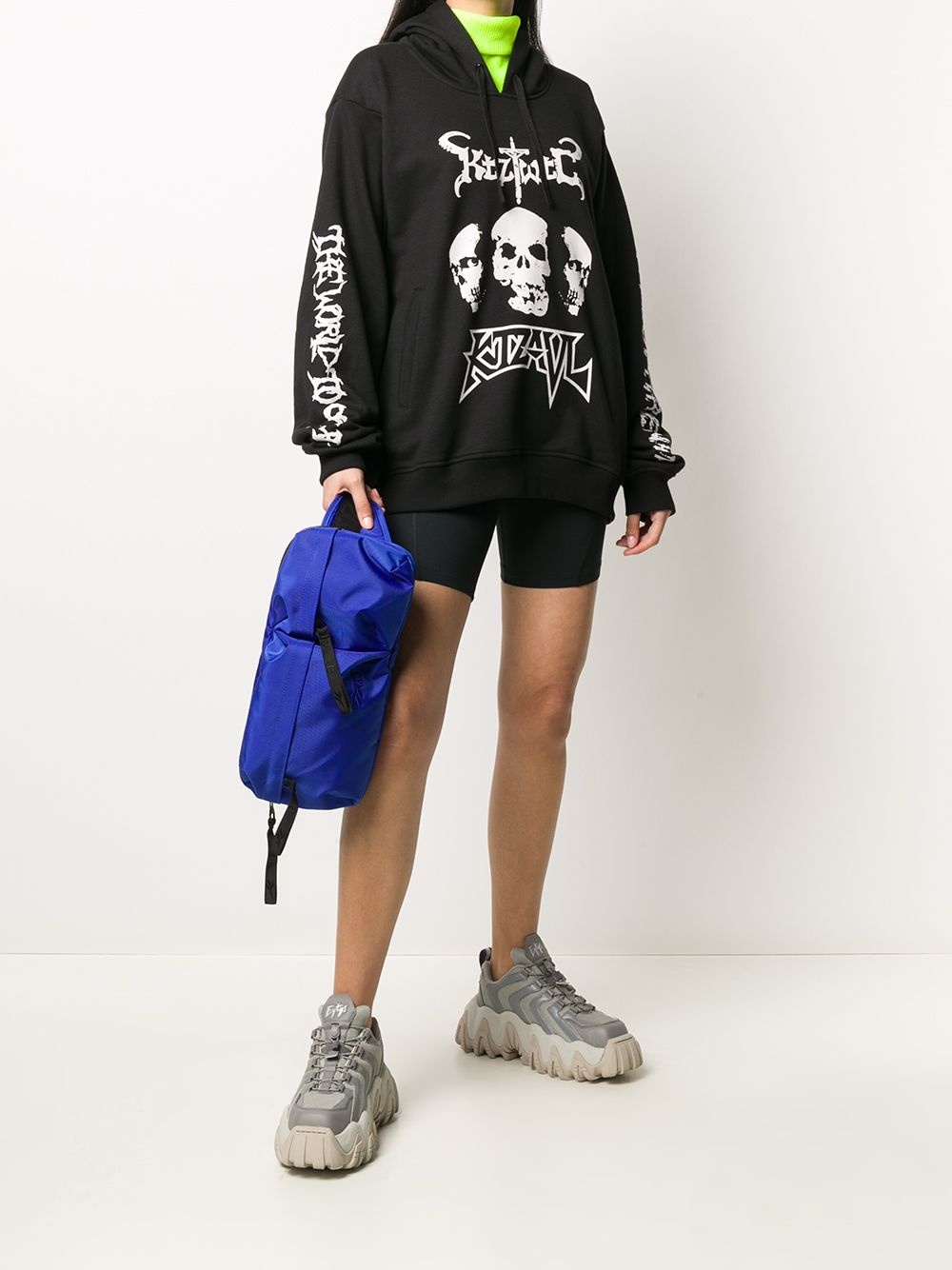 skull print hoodie - 3