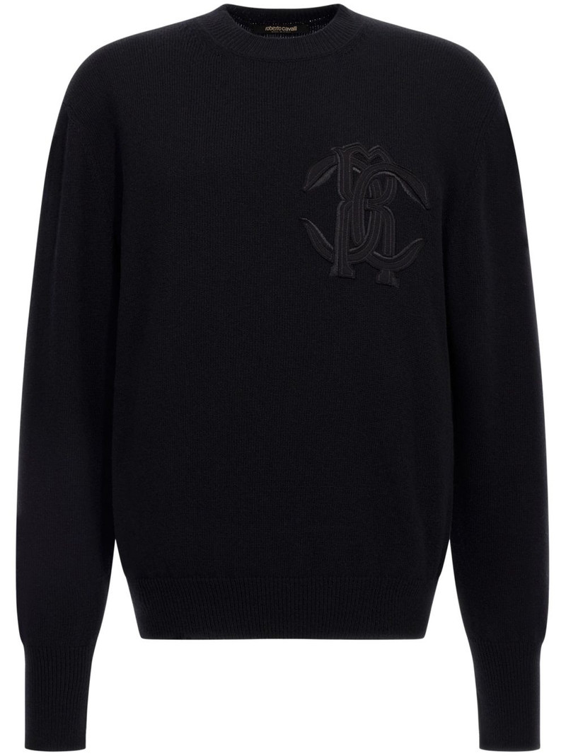 logo-embroidered wool sweatshirt 1