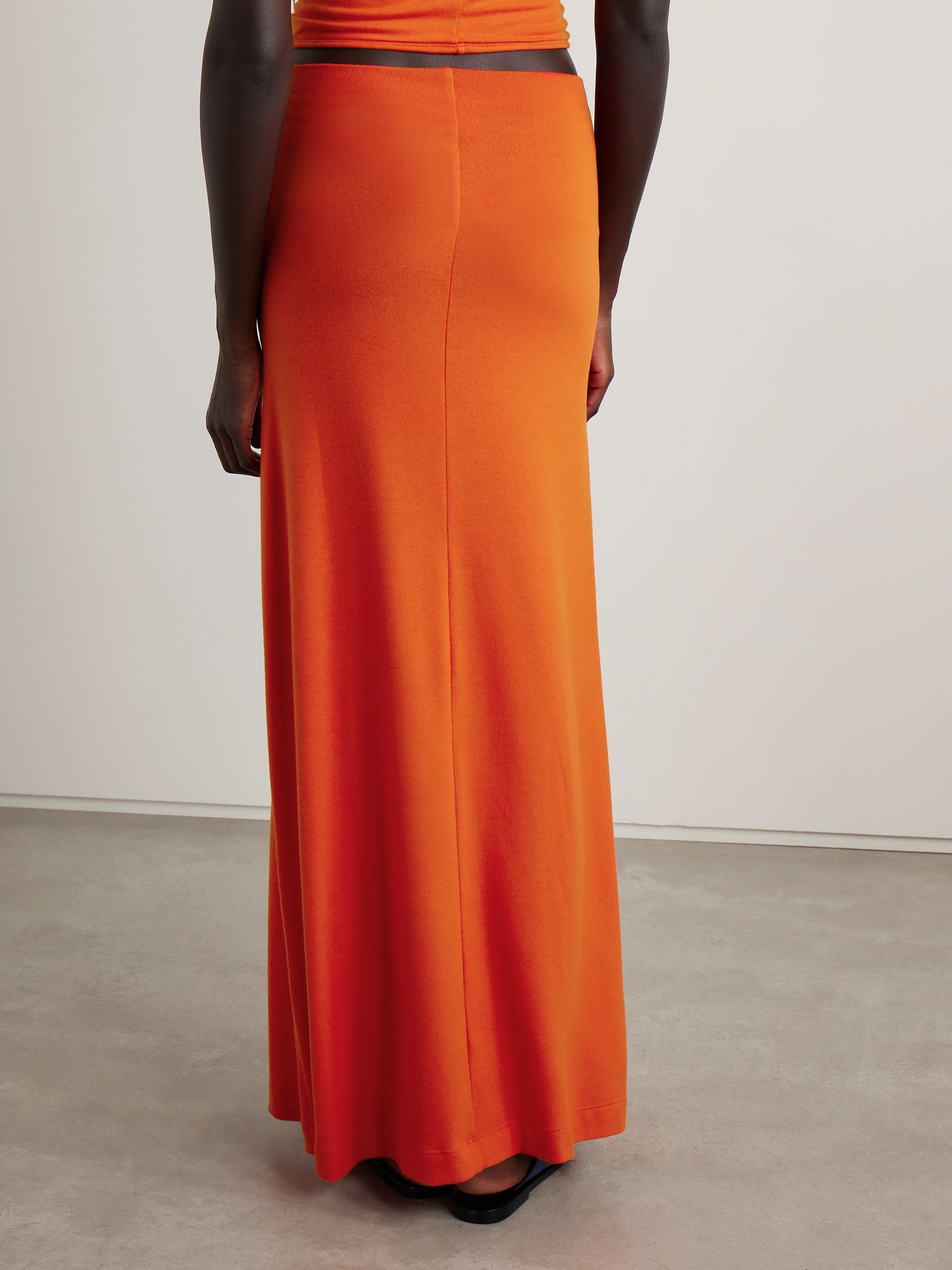 Lauren stretch-knit maxi skirt Red - 3