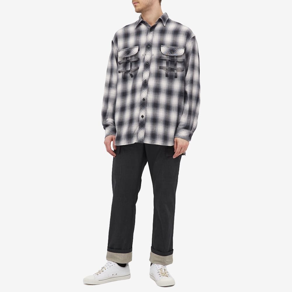 TAKAHIROMIYASHITA TheSoloist. Side Back Zip Check Work Shirt - 6