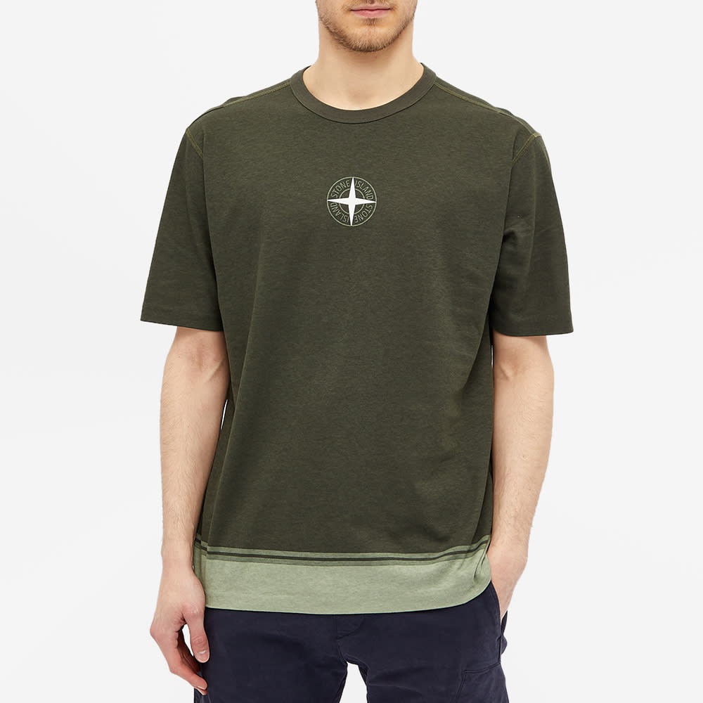 Stone Island Compass Print Hem Stripe Tee - 4