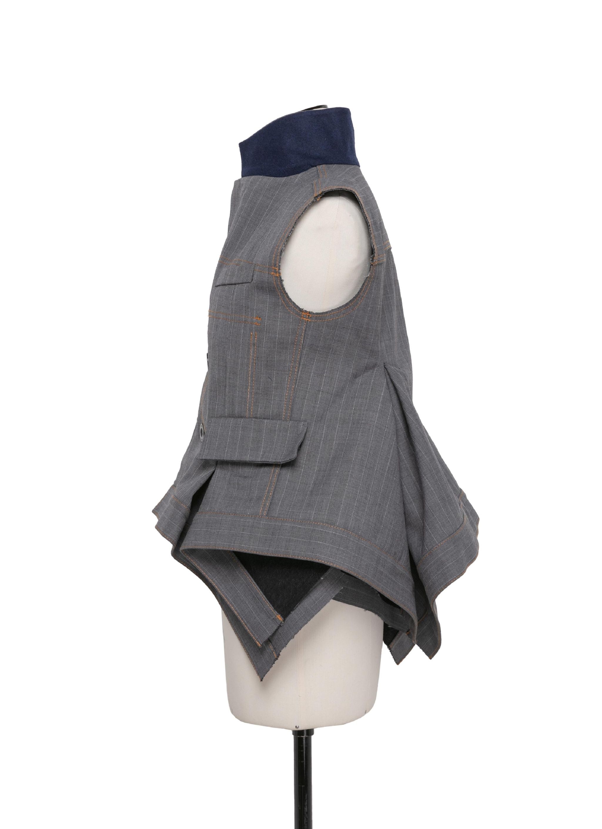 Chalk Stripe Bonding Vest - 3