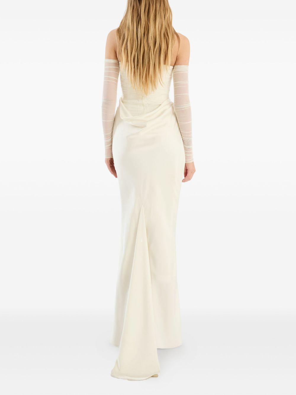 ruched-details maxi dress - 4