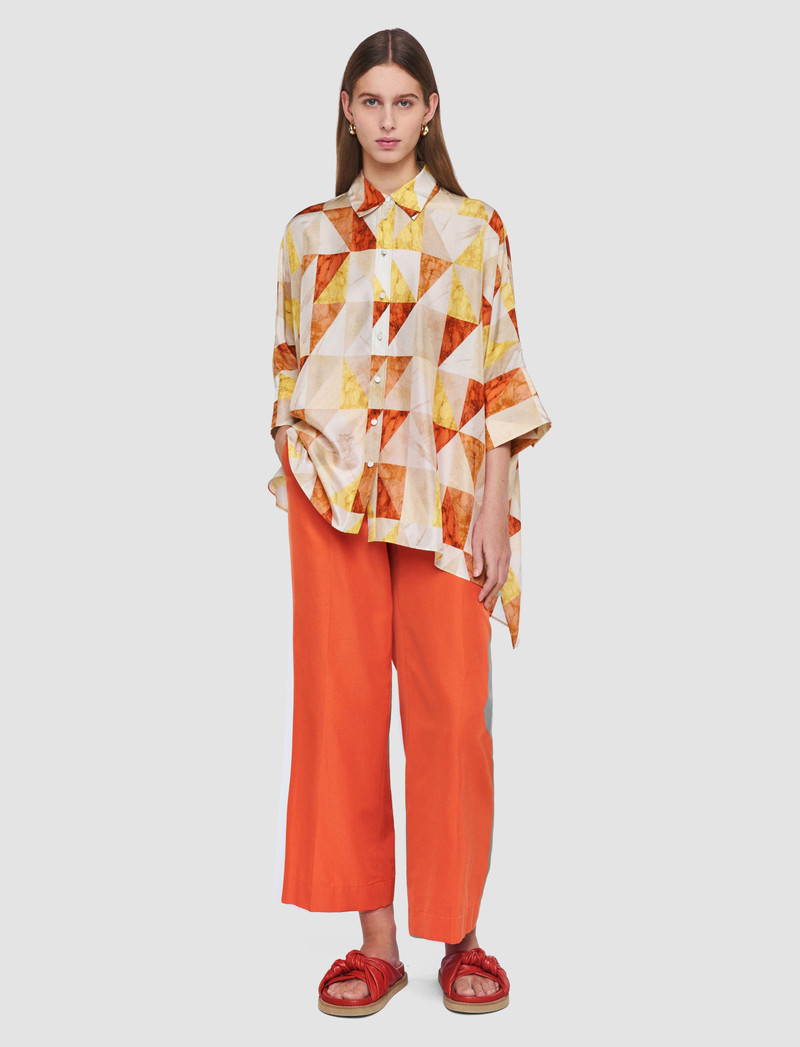 JOSEPH Arcole Marble Print Silk Shirt outlook