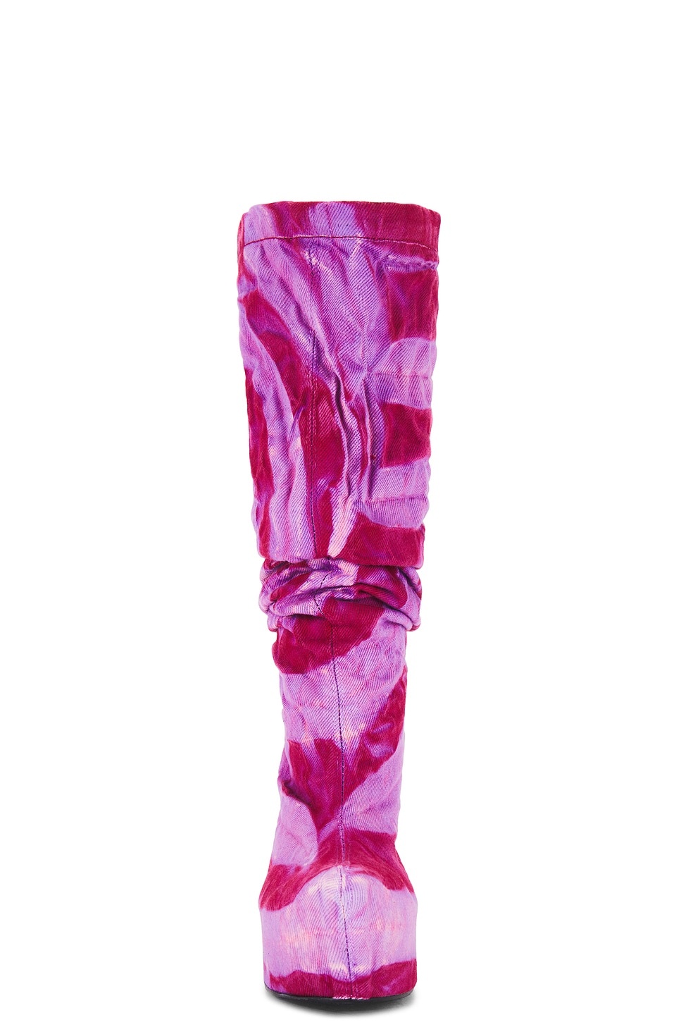 Sculpted Wedge Denim Boots - 5