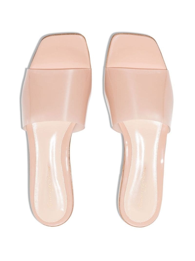 semi-transparent flat sandals - 4