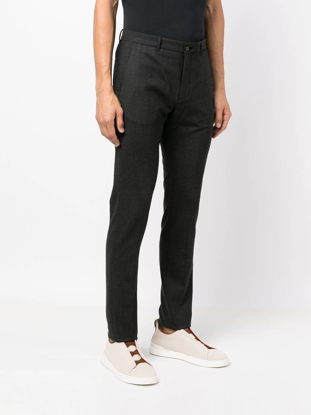 slim-cut mid-rise trousers - 3