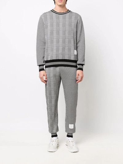 Thom Browne houndstooth-pattern cotton sweatshirt outlook