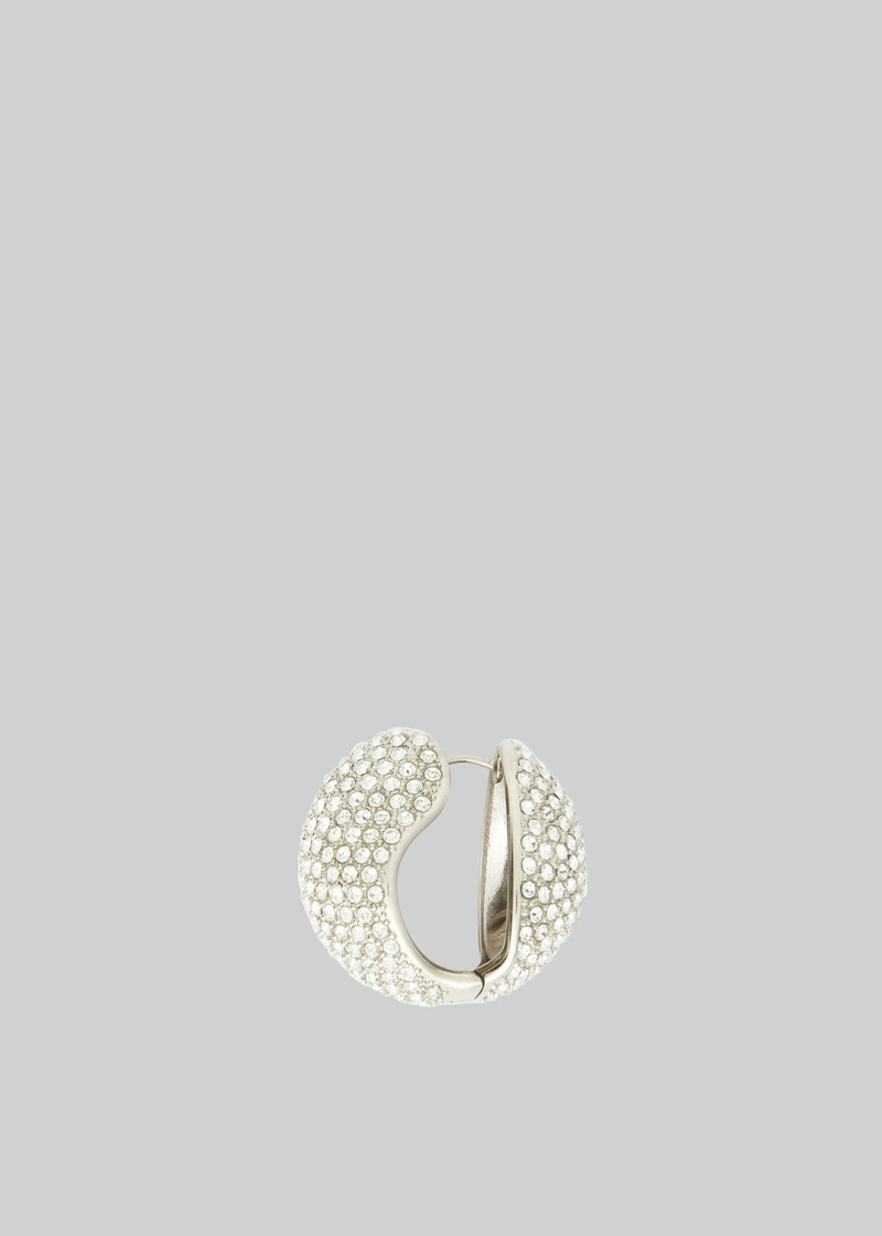 Coperni Crystal-Embellished Creole Logo Earrings - Silver 1