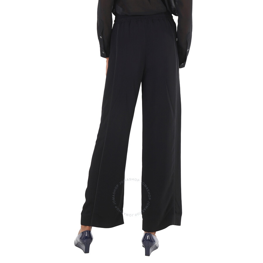 Burberry Ladies Black High-Waisted Wide-Leg Trousers - 6