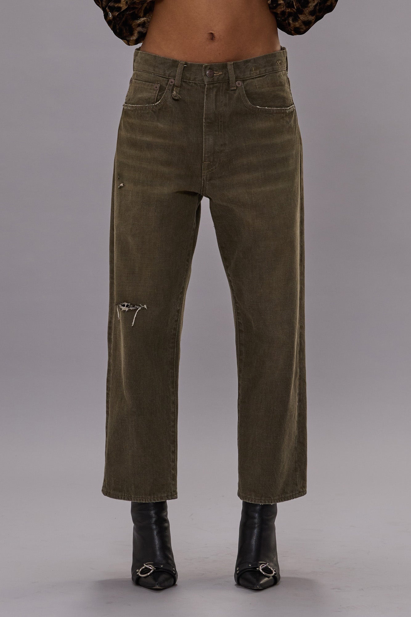 X-BOYFRIEND JEAN - VINTAGE OLIVE DRAB - 2