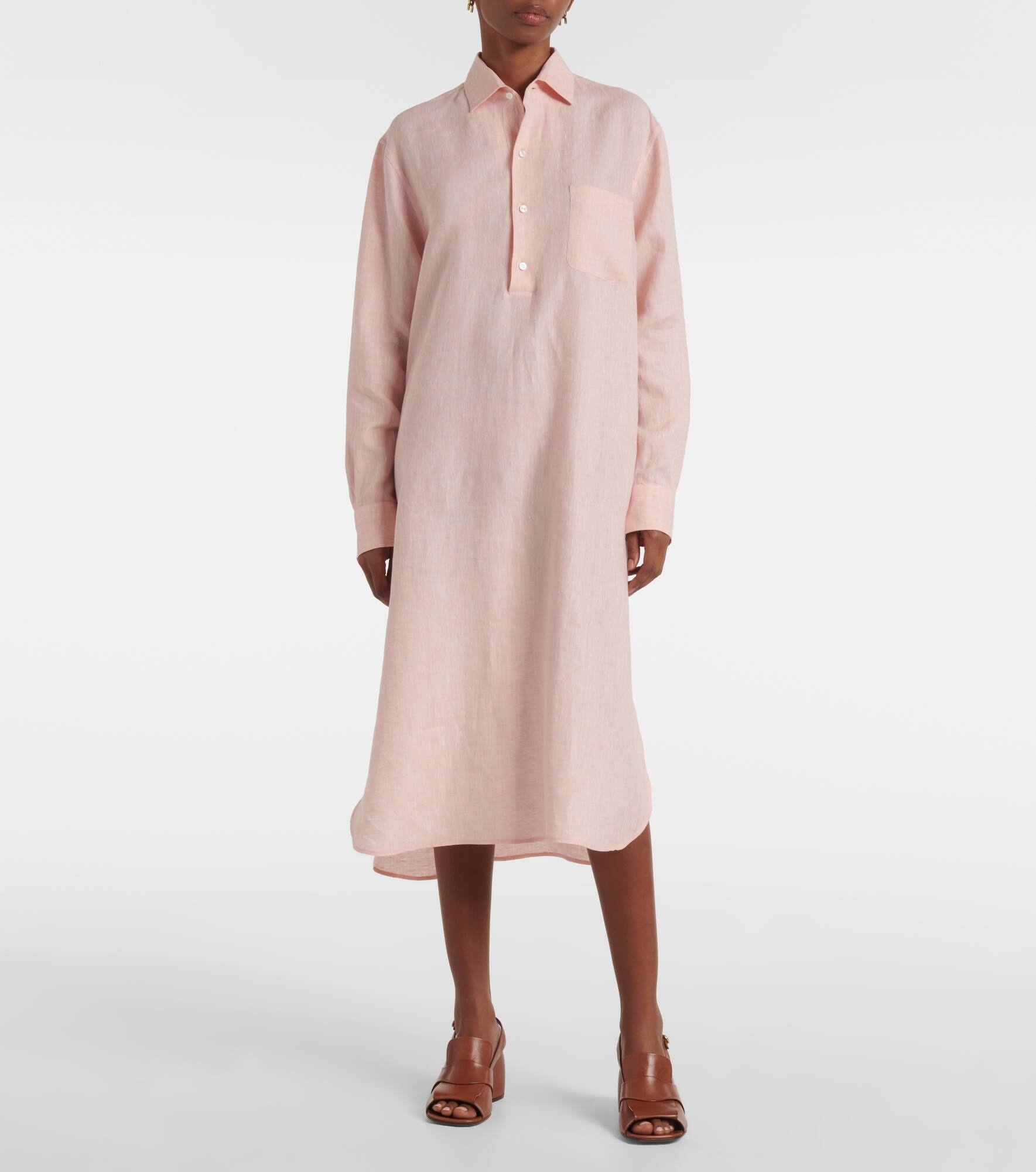 Lora linen shirt dress - 5