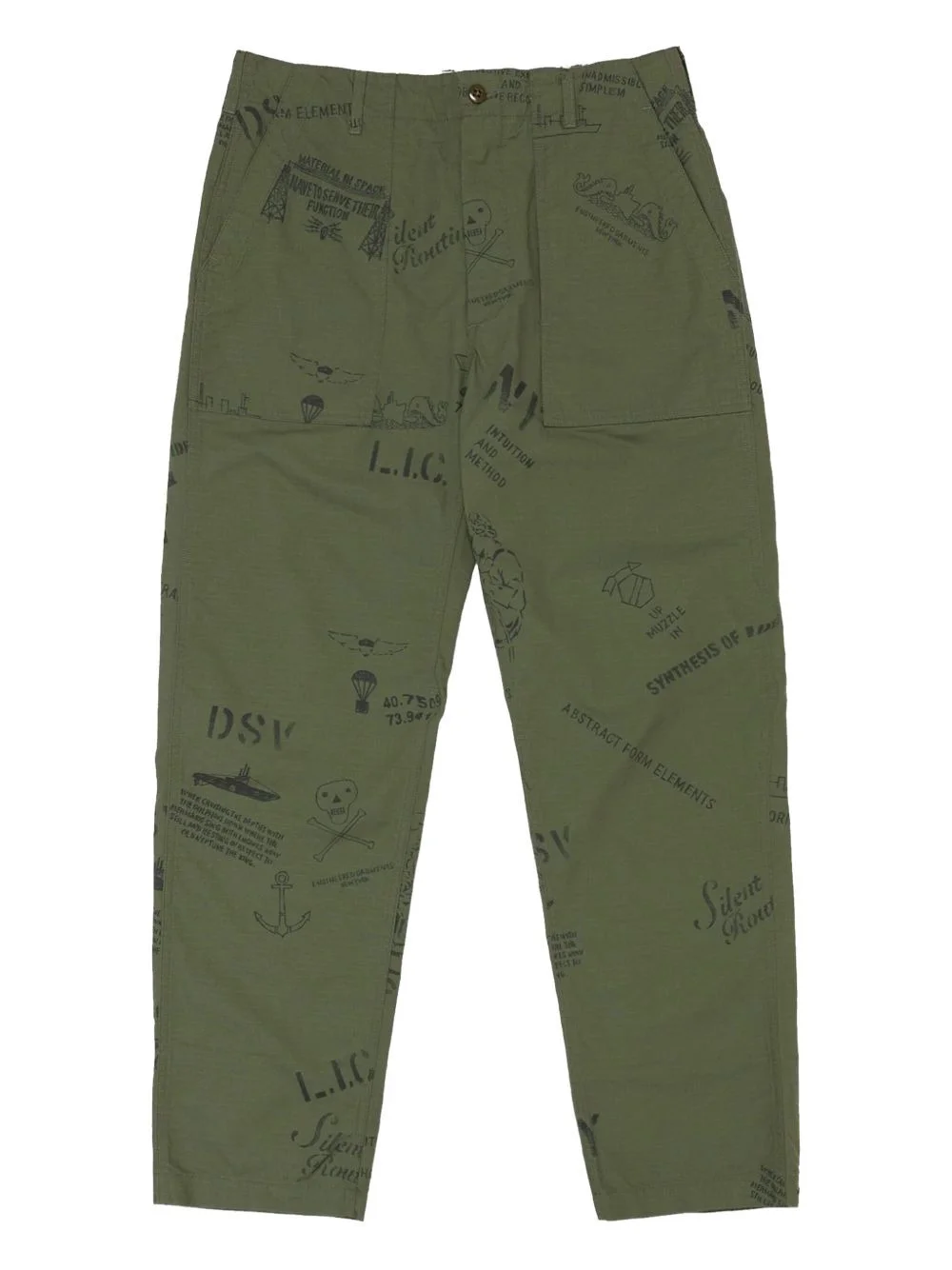 Fatigue graffiti-print trousers - 1