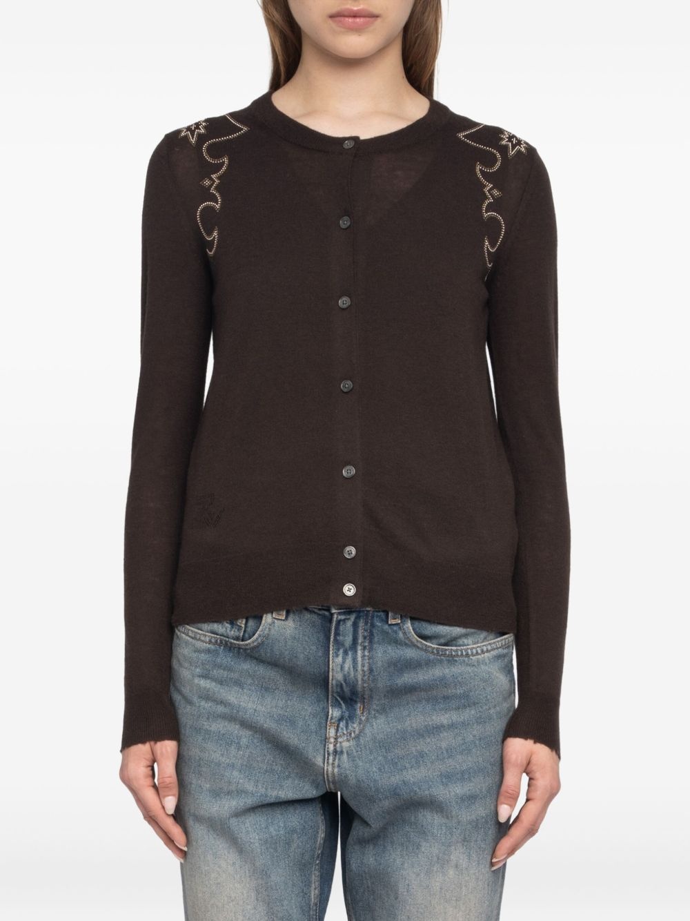 embellished cashmere cardigan - 4