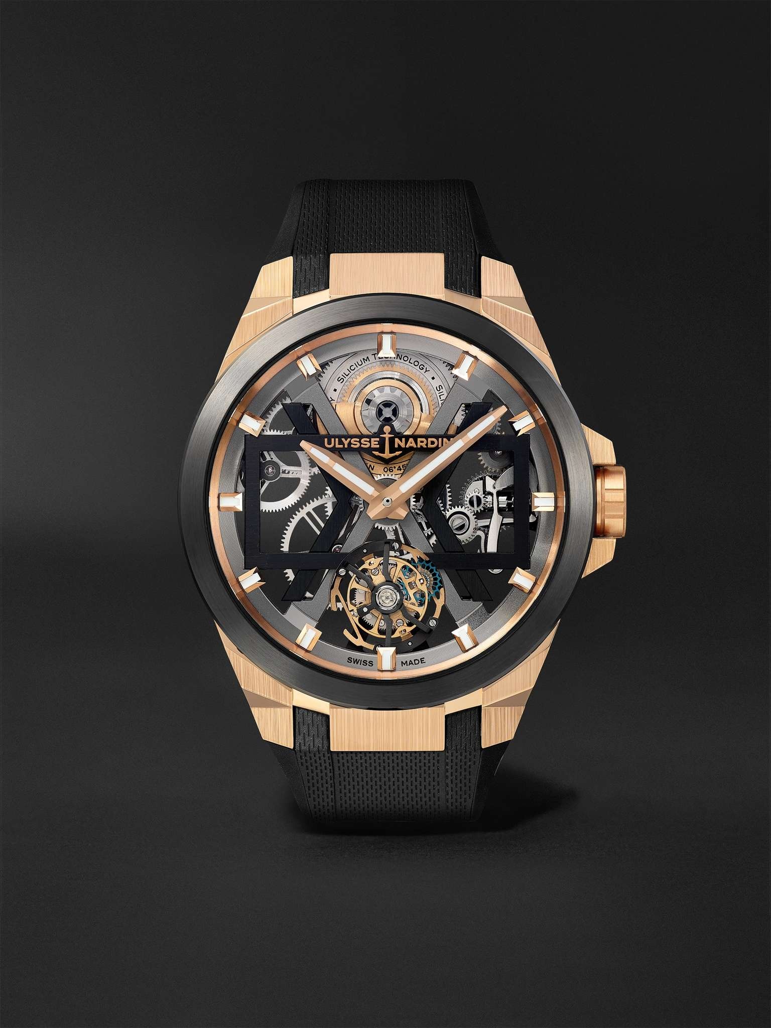 Blast Automatic Tourbillon Skeleton 45mm 18-Karat Rose Gold, Titanium and Rubber Watch, Ref. No. 172 - 1